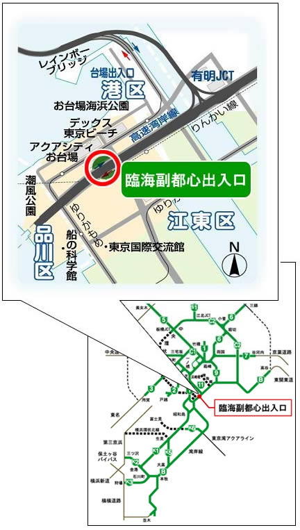 臨海副都心出入口案内図