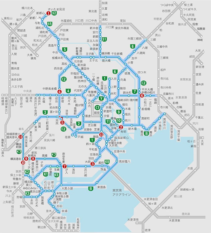 新規開通路線の景観検討の地図