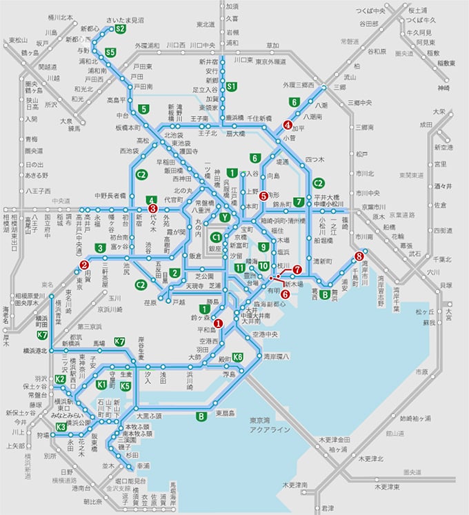 パーキングエリアの景観改善の地図