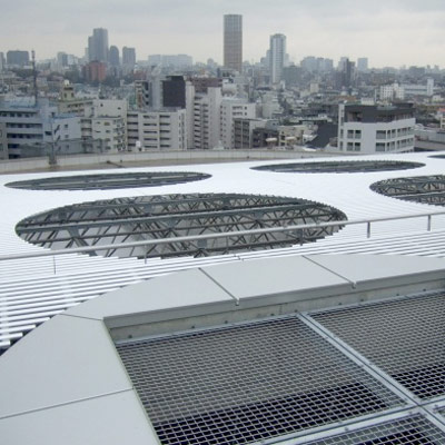 建築作品集　換気所：大橋 2010年 東京都目黒区 延床面積：14,460m2、構造：SRC造、規模：地上7階　地下2階