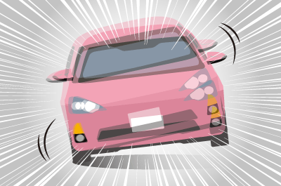 速度超過でスリップ