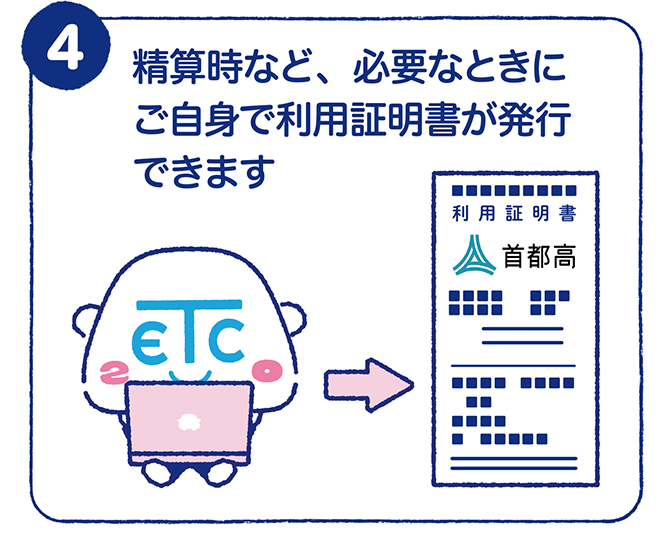 精算時など、必要なときにご自身で利用証明書が発行できます