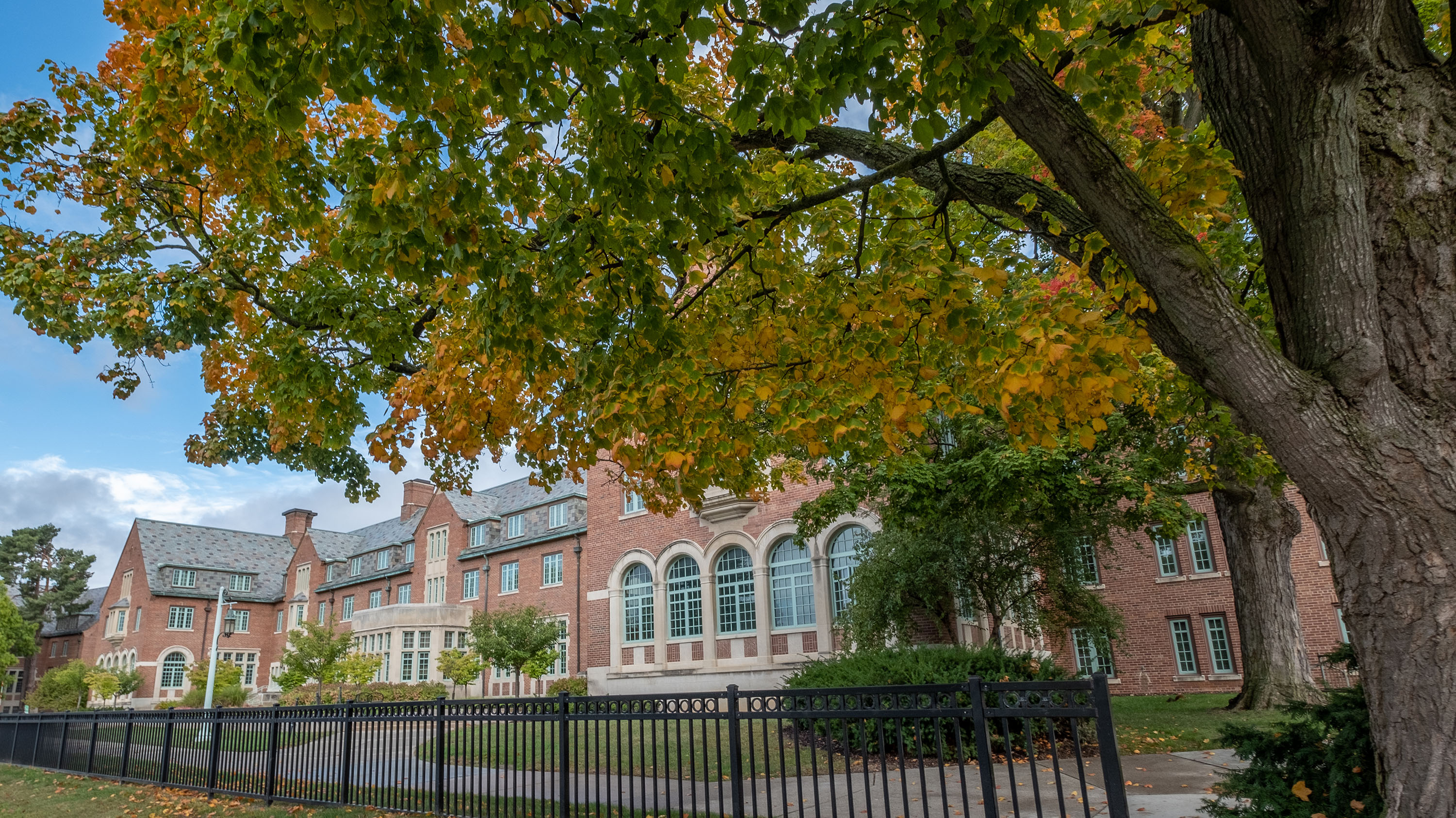fall leaves and Landon Hall