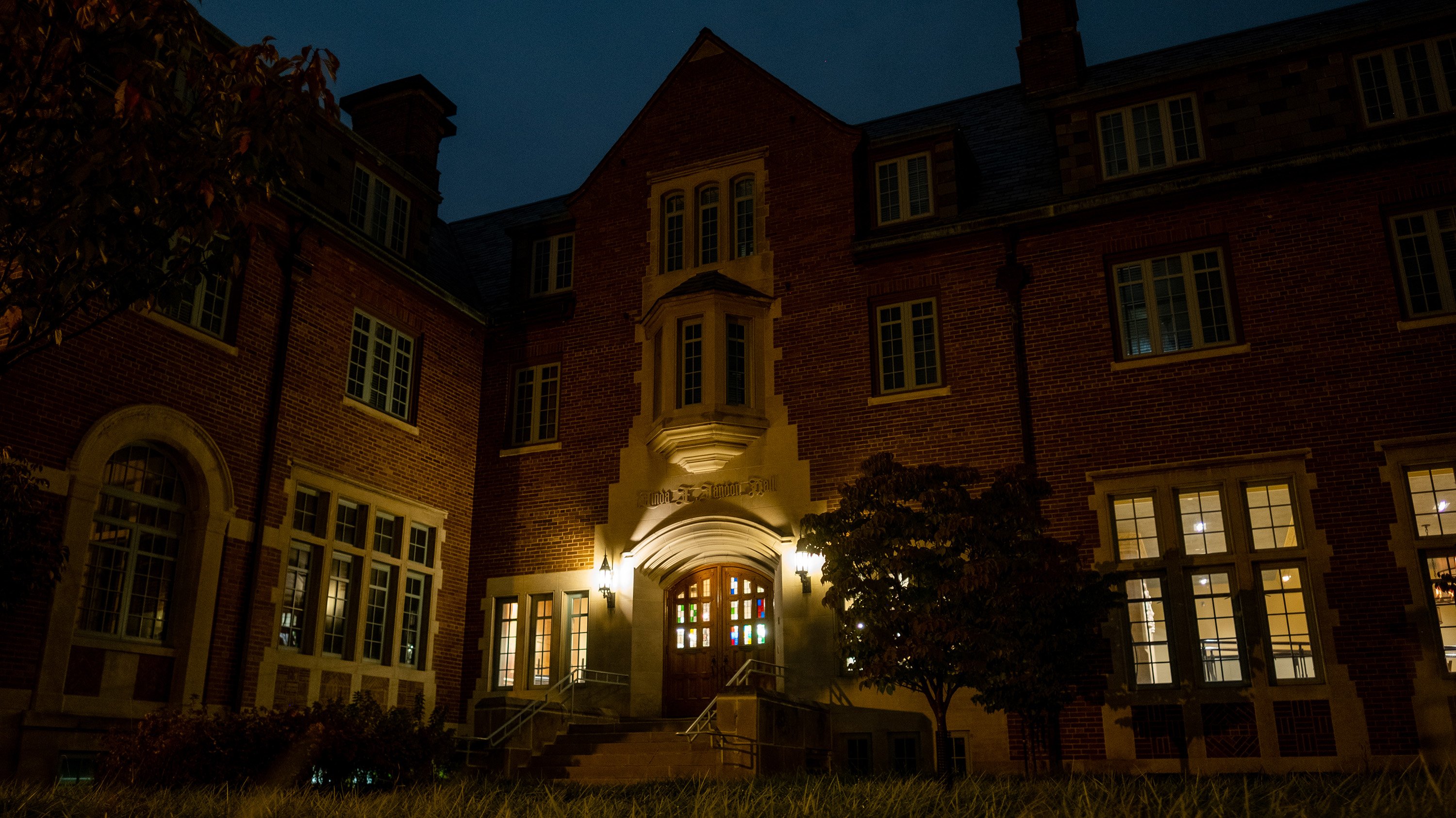 Landon Hall at night