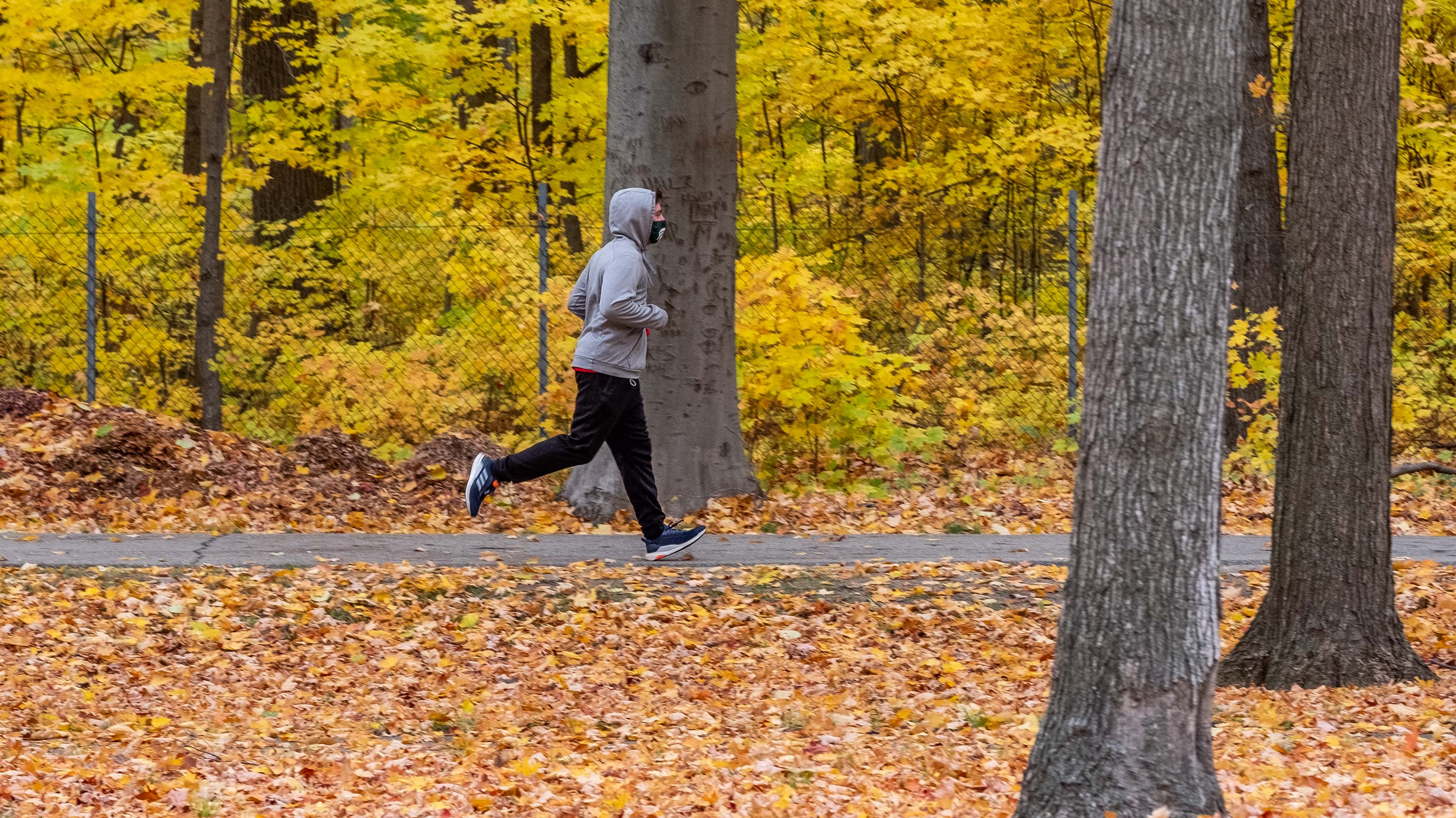 Student jogging