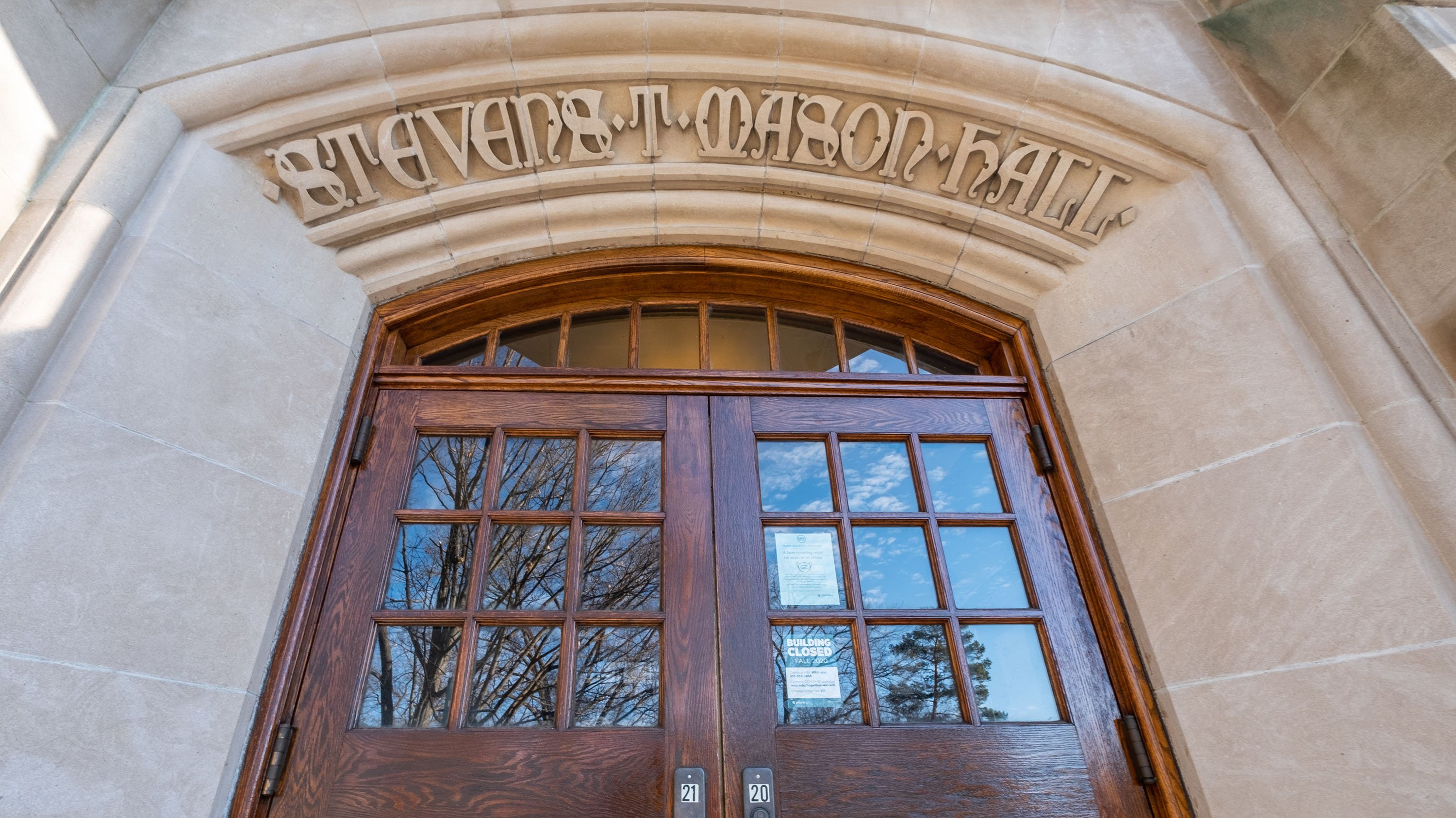 The entrance to Mason Hall