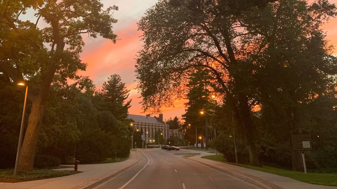Sunset on campus