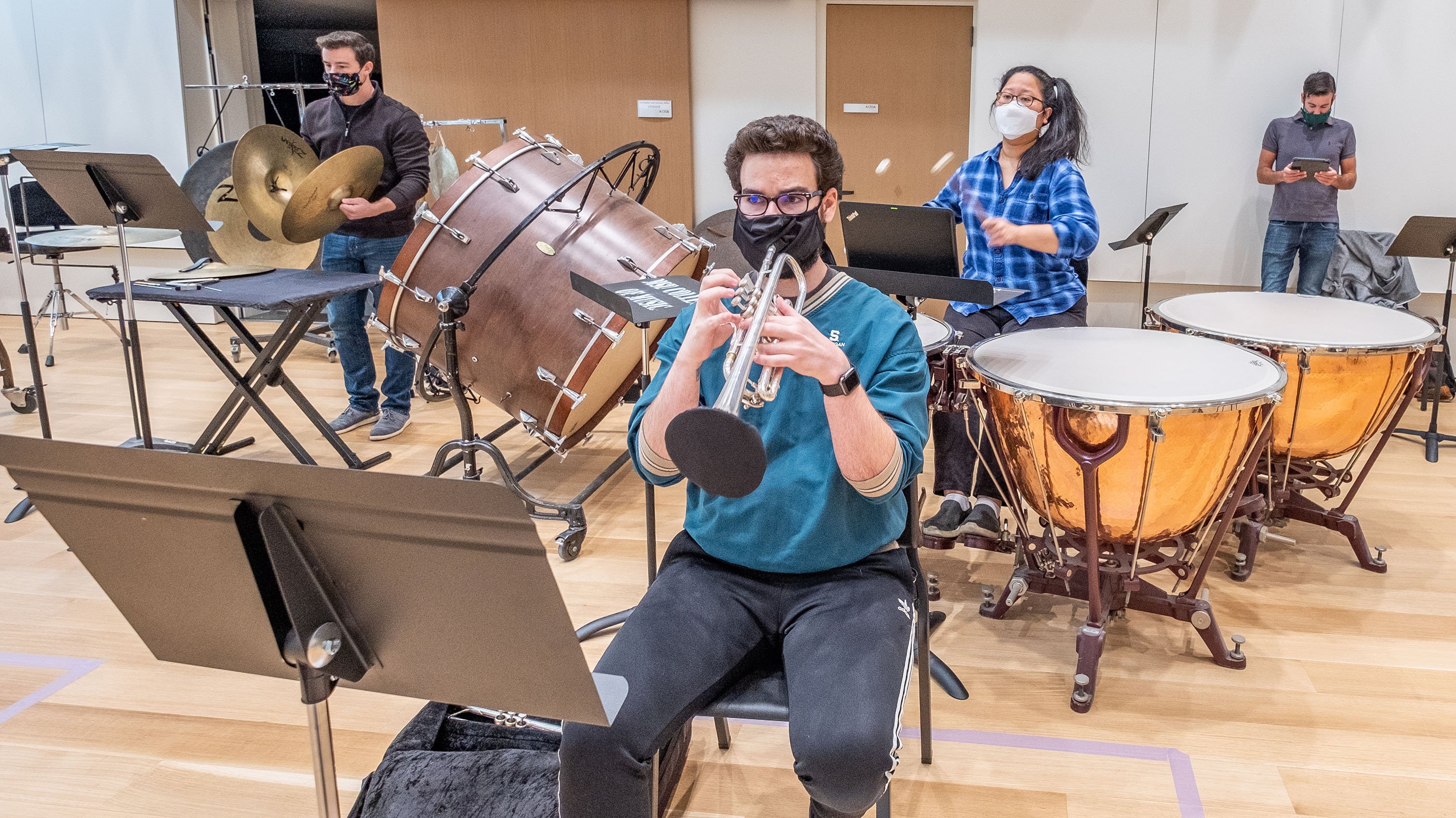 Musicians practicing