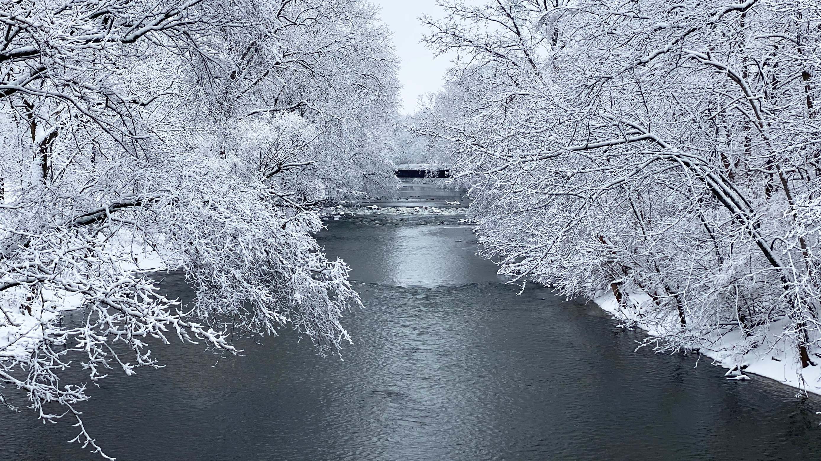 The red cedar river in winter