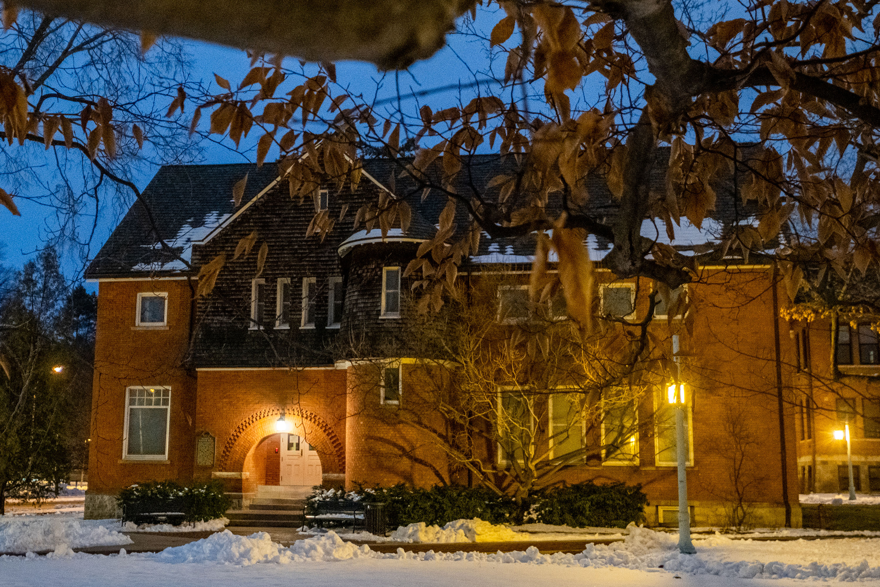 Eustice-Cole Hall at night