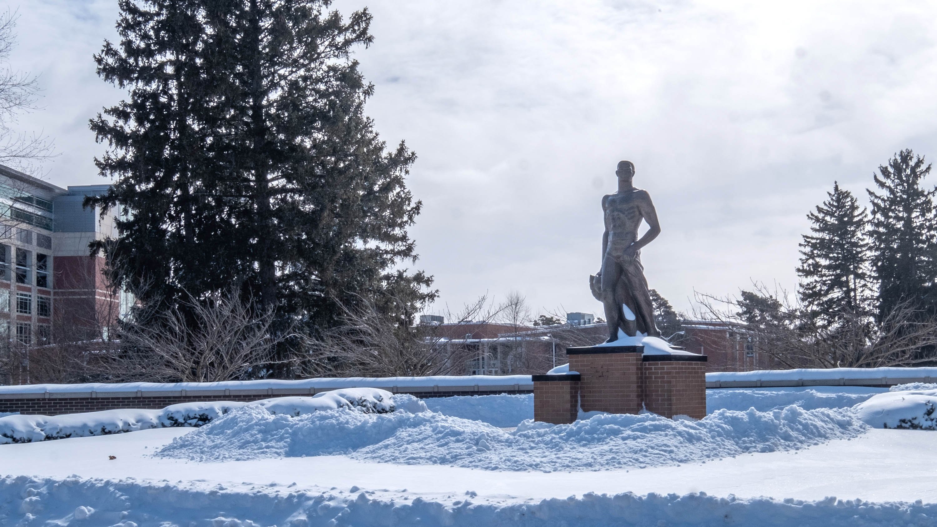 Spartan Statue in winter