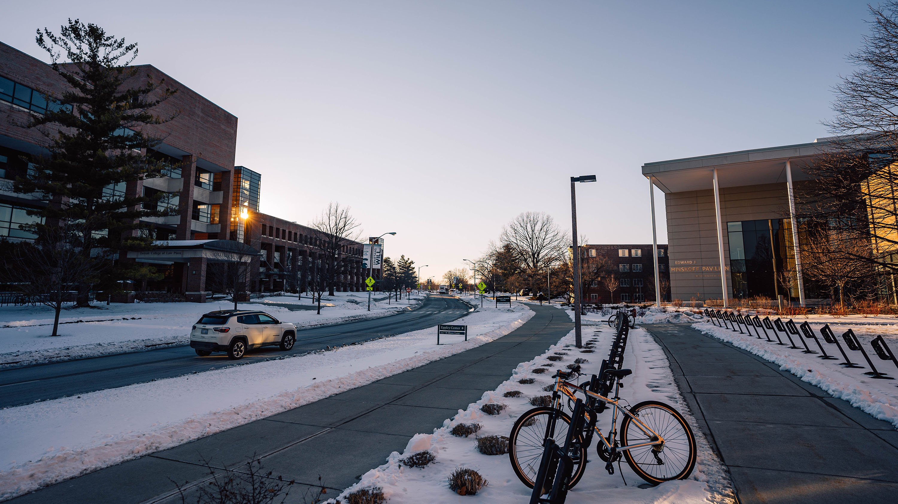 The road between the College of Law and Business College