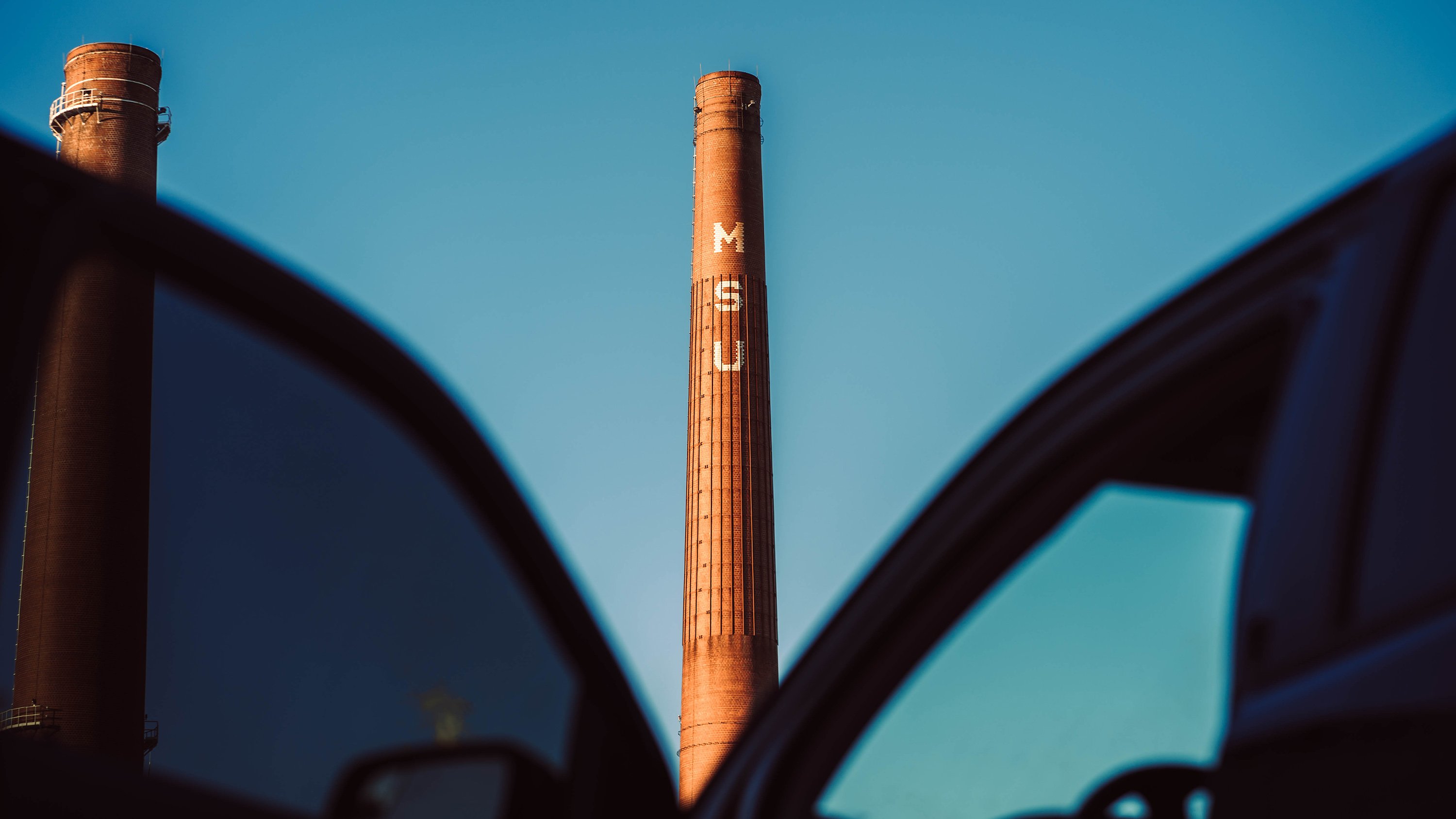 Power plant smokestack
