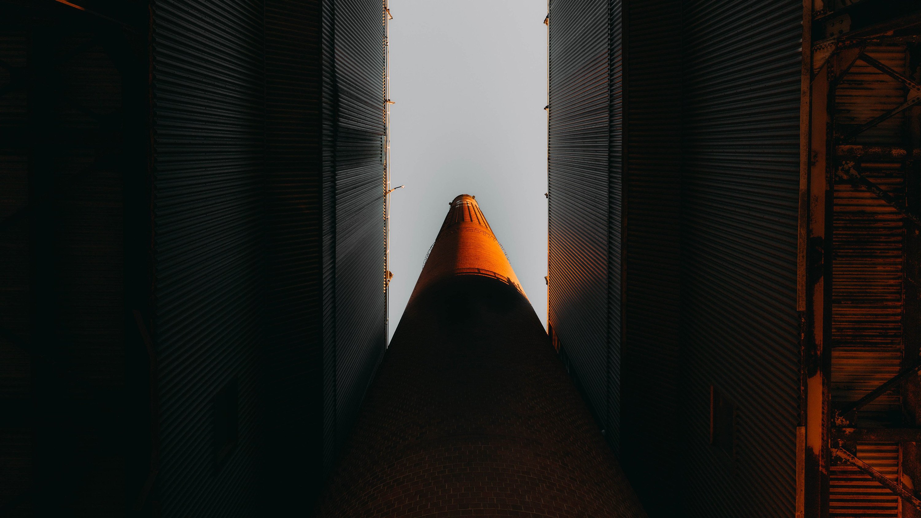 A view from below of T.B. Simon Power Plant