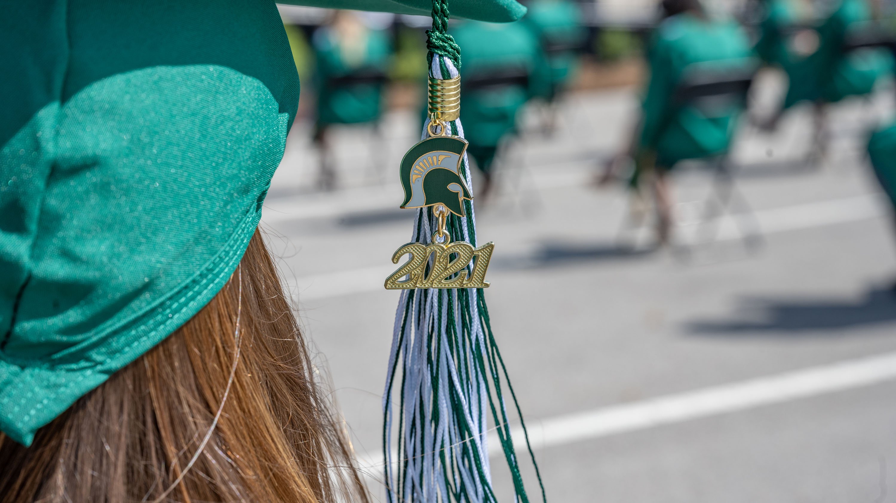 Tassel on a cap at graduation