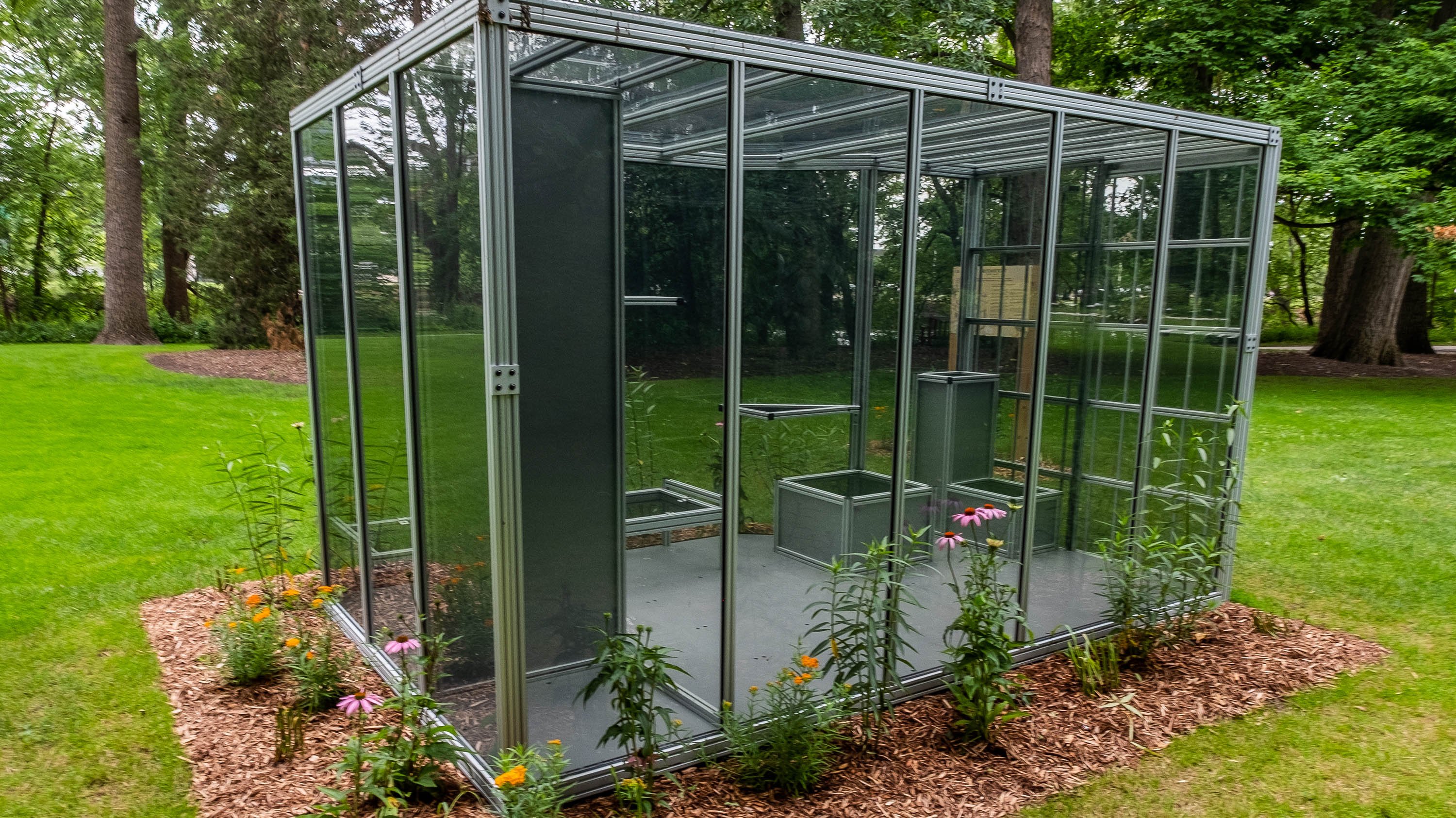 'A Solitary Greenhouse' in the middle of W. J. Beal Botanical garden