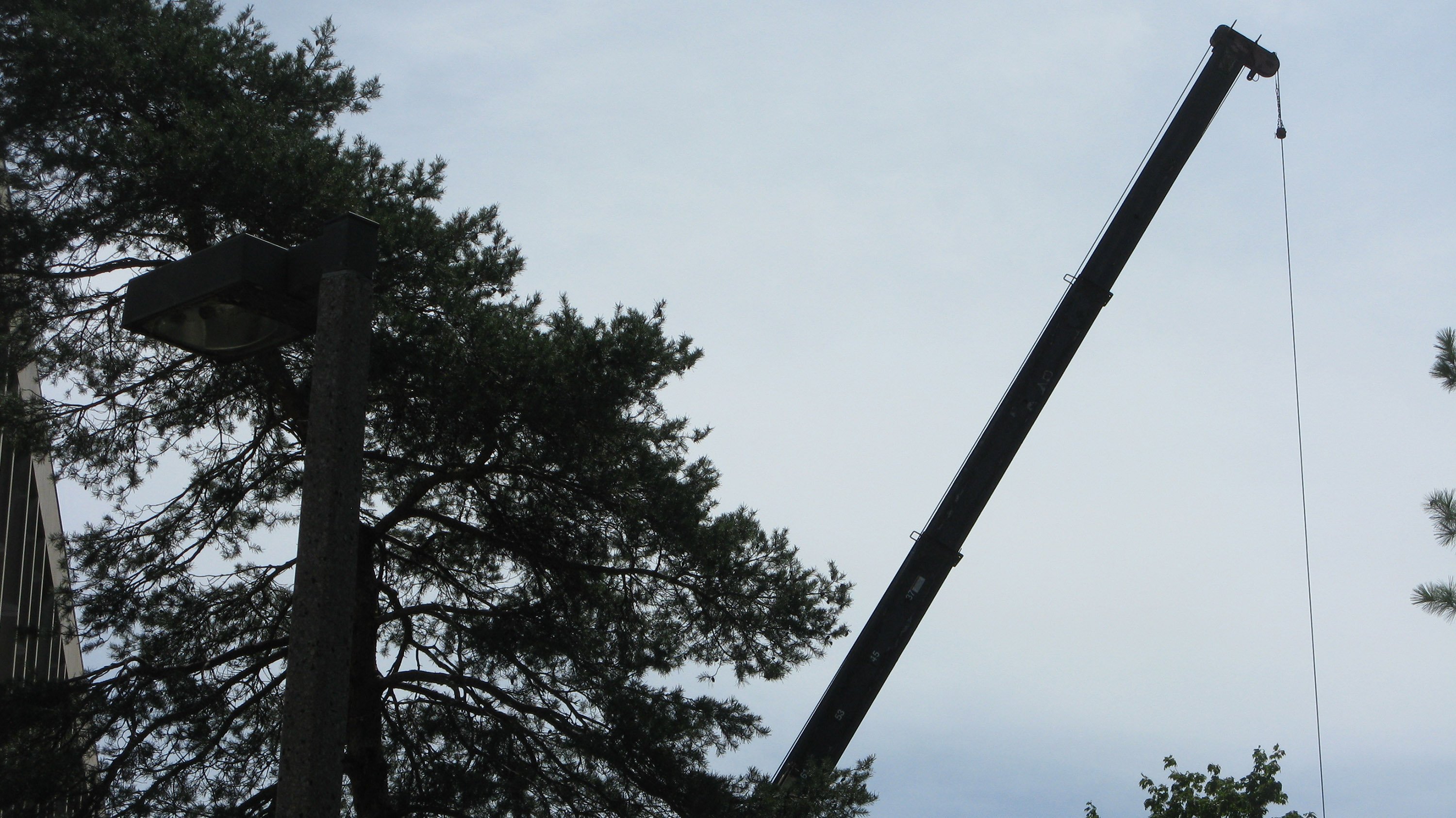 Silhouette of a construction crane