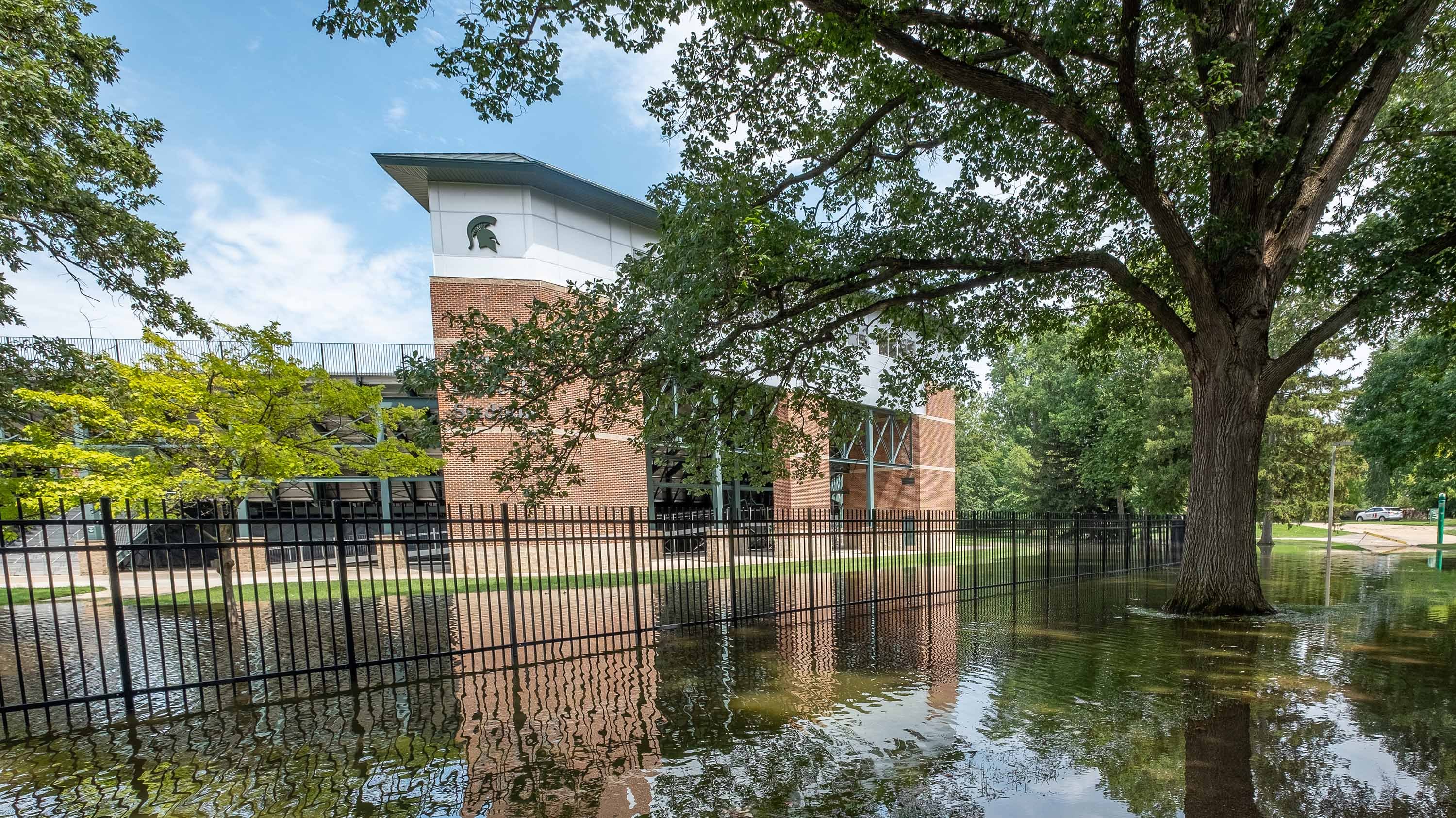 Floodwater at MSU Baseball stadium