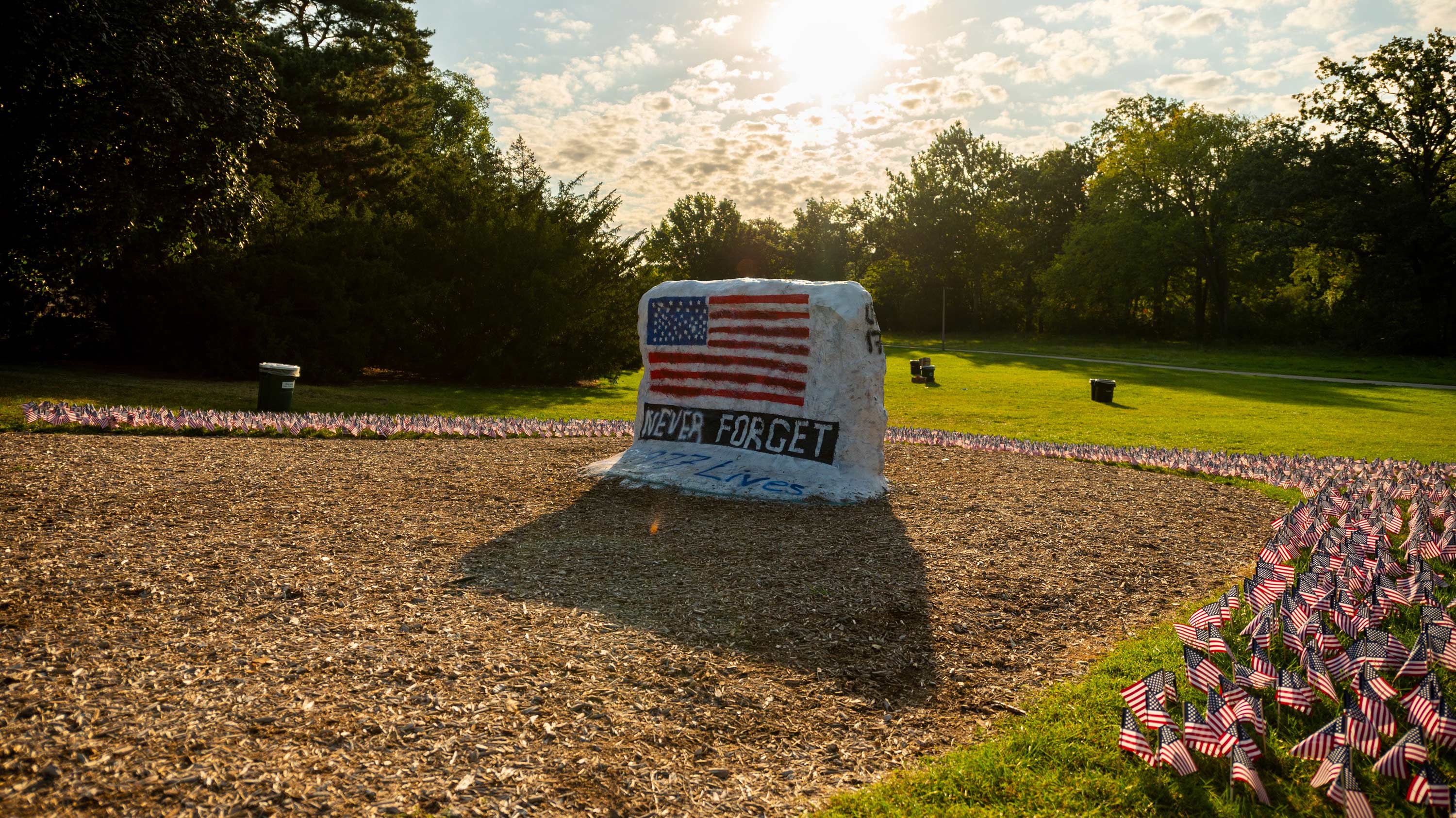 The MSU Rock painted to commemorate 9/11