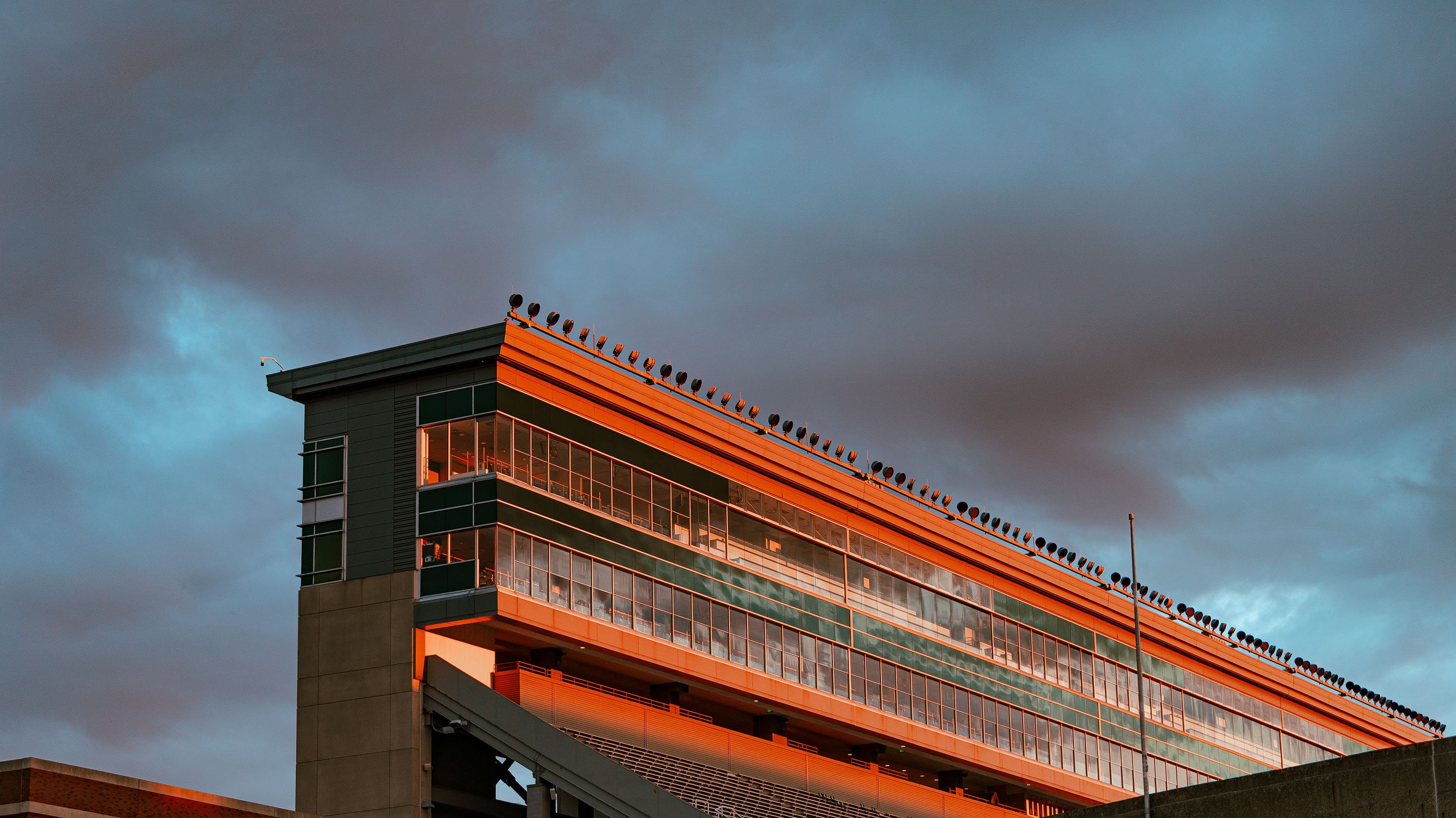 Football stadium pressbox