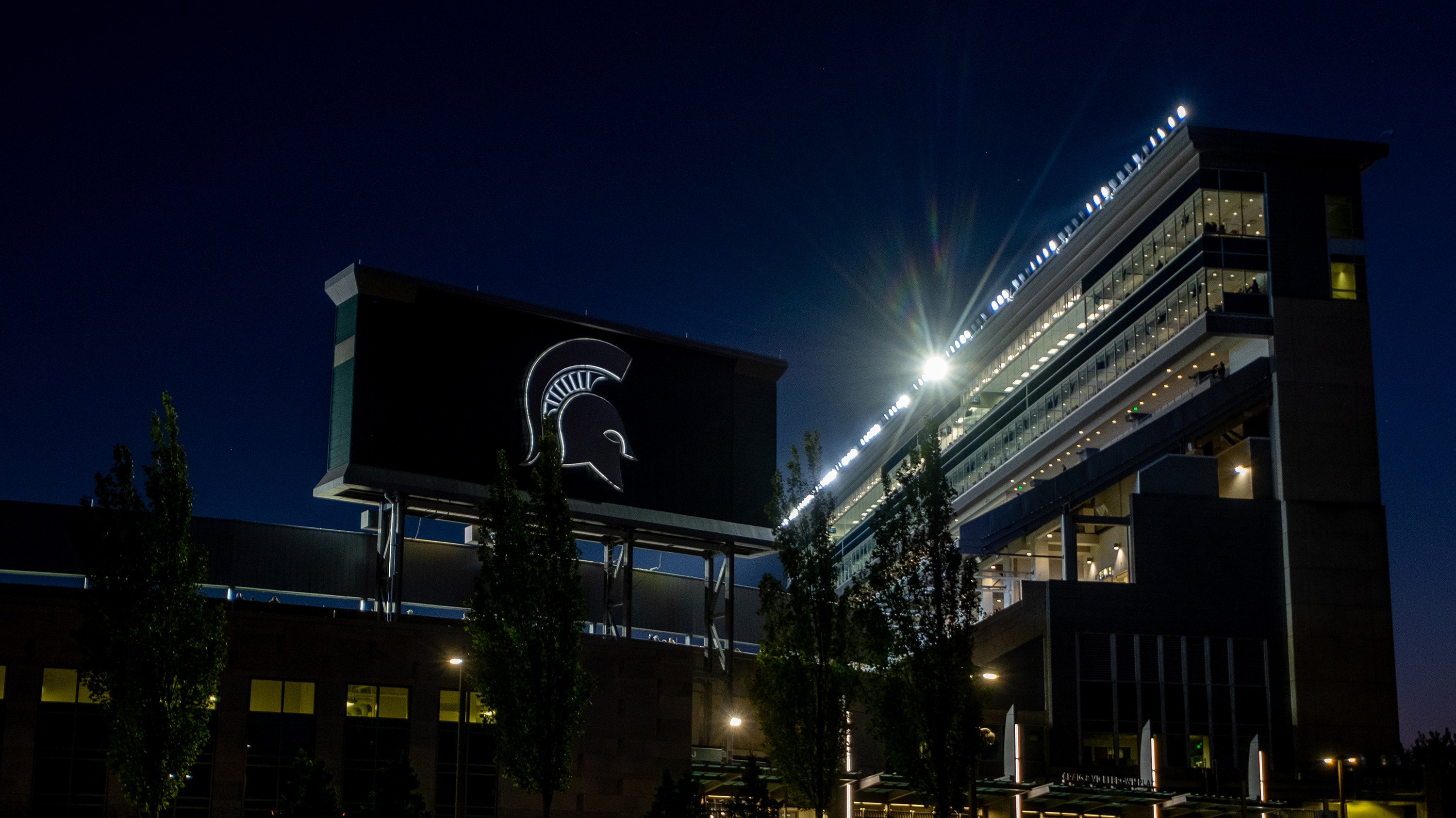 Spartan Stadium at night