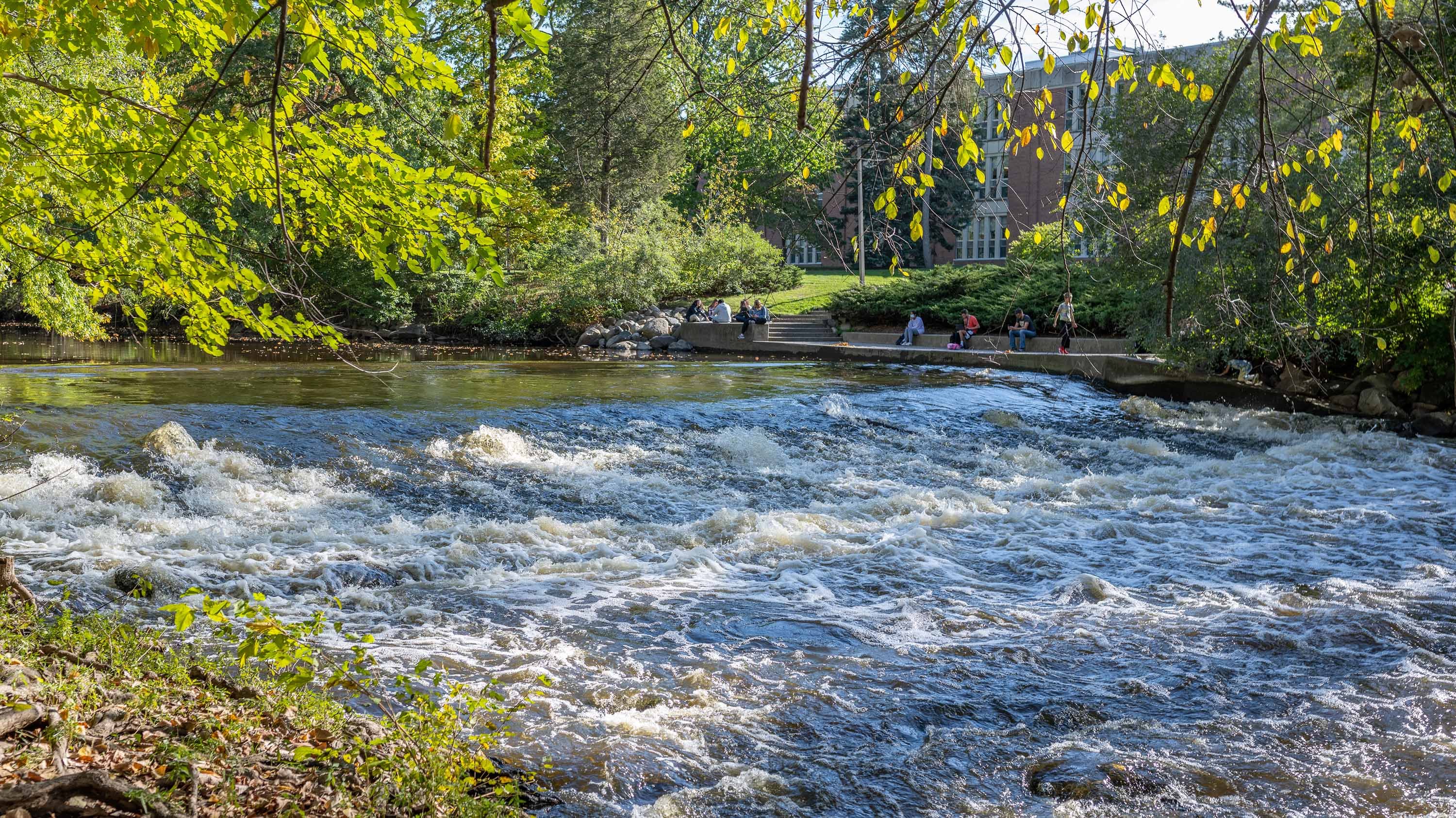 Rushing waters of the Red Cedar river