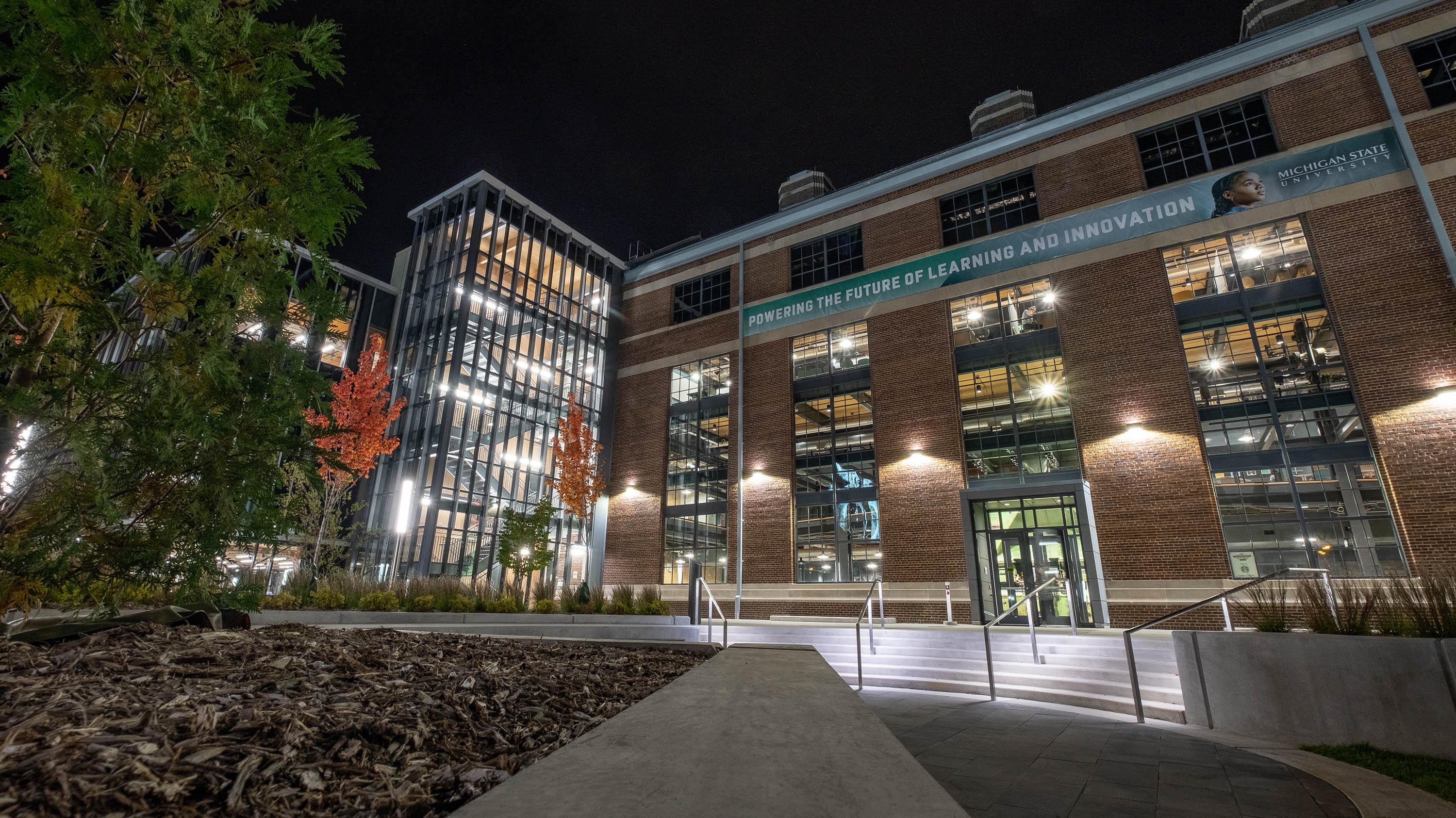 MSU STEM Facility at night