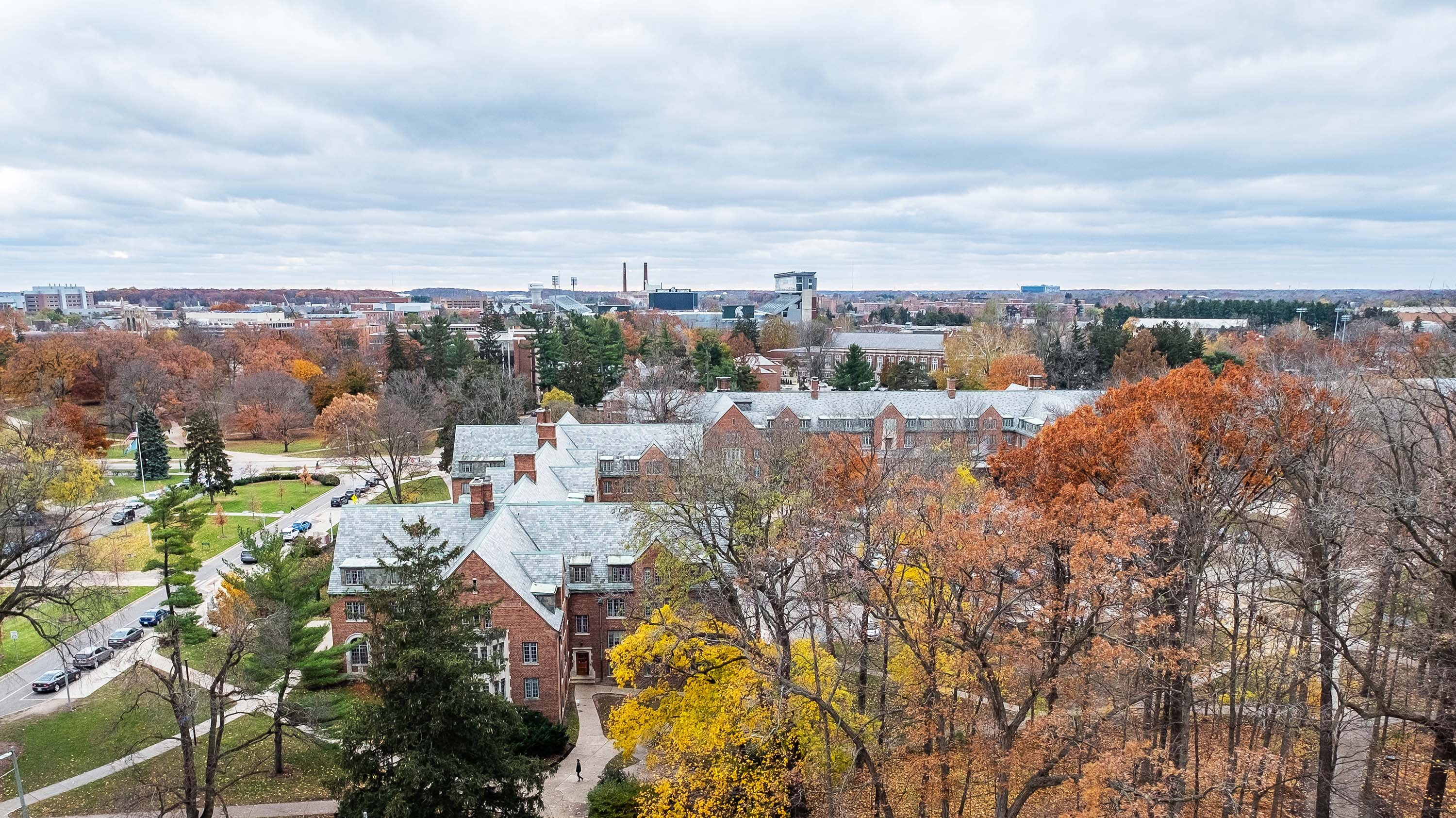 Birds-eye view of campus