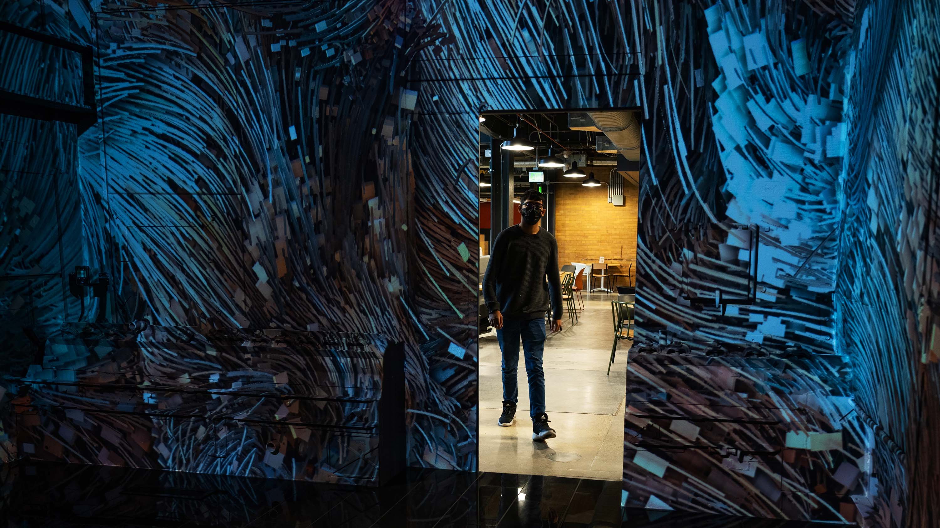 Art installation in MSU STEM building