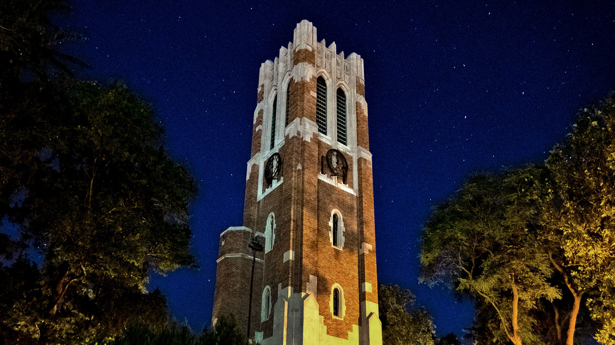 Beaumont Tower on a starry night