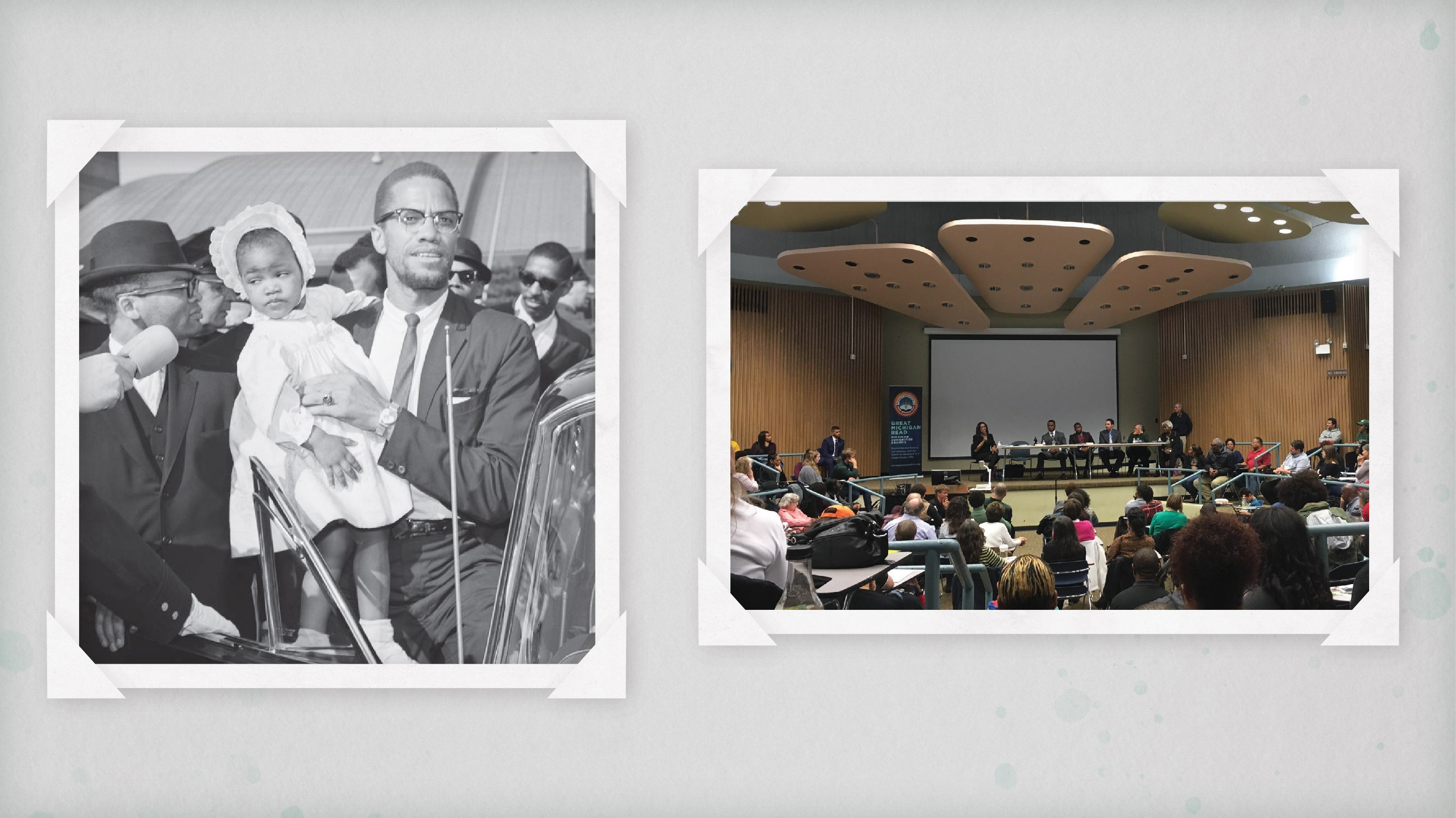 Photos of Malcolm X and Ilyasah Shabazz 