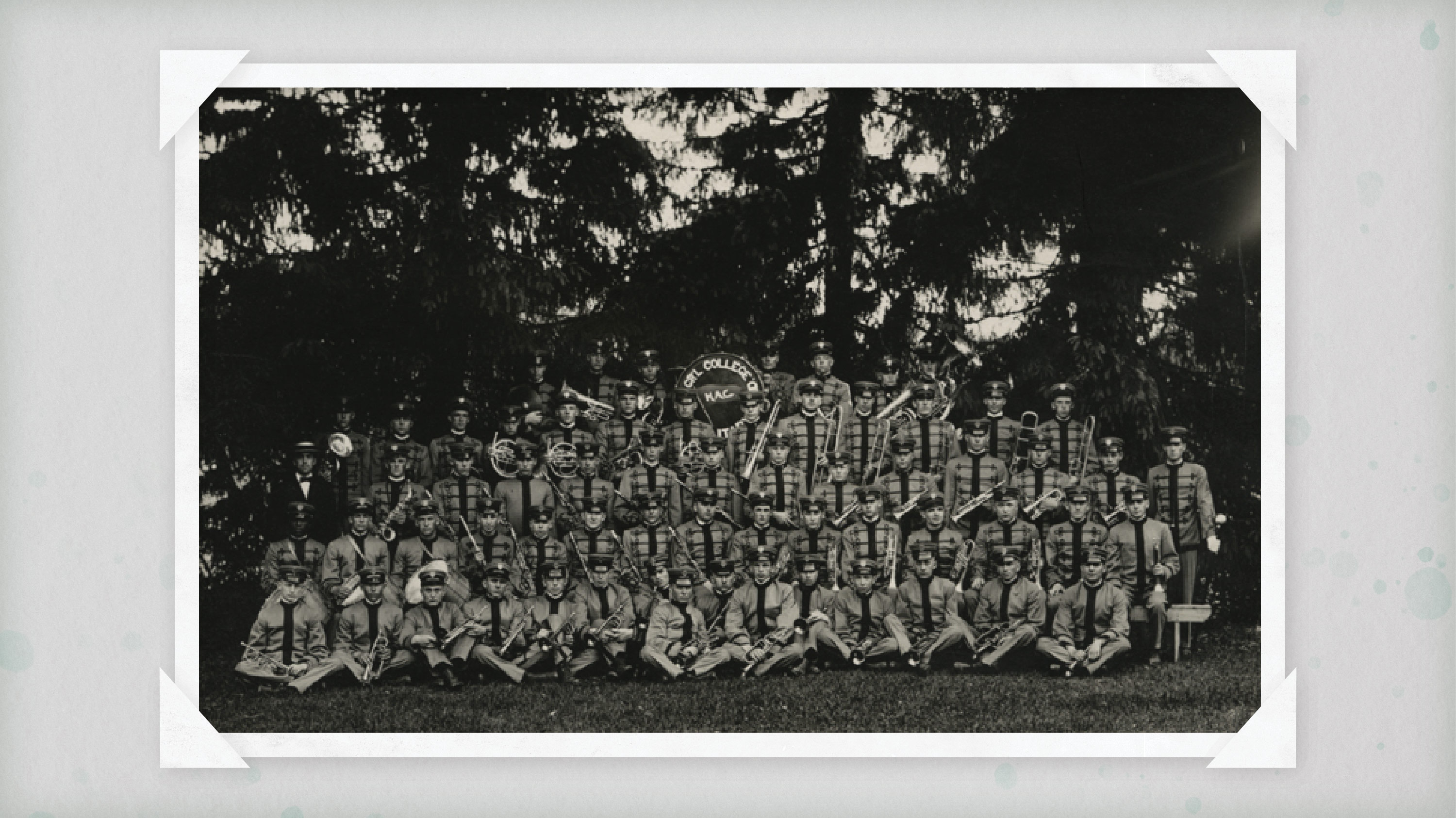 Photograph of MSU 1958 Marching Band