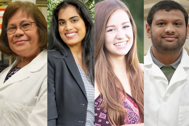 MSU Biosystems and Agricultural Engineering Professor Evangelyn Alocilja, and graduate students Chelsie Boodoo, Emma Dester and Saad Sharief.