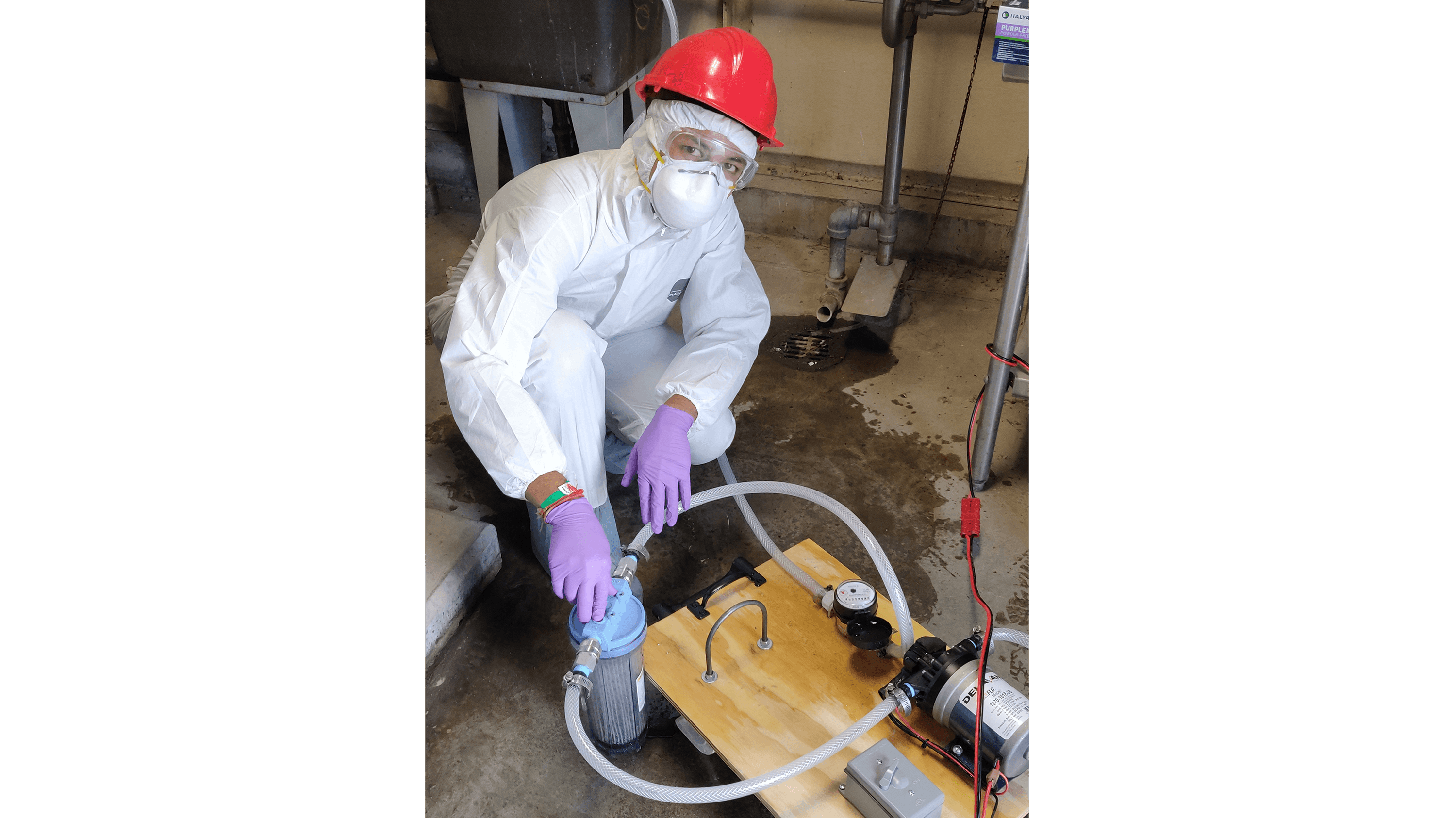 Brijen Miyani working with one of the sampling devices