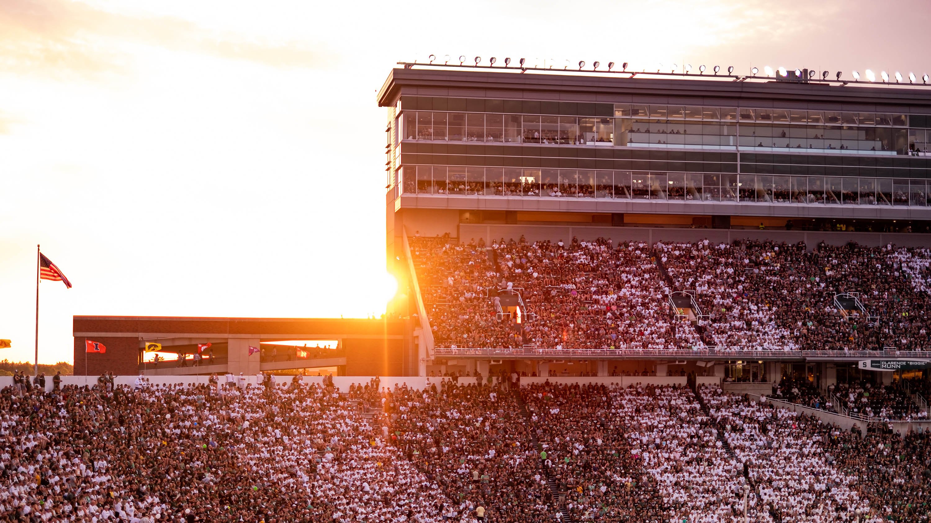 Spartan Stadium at sunset