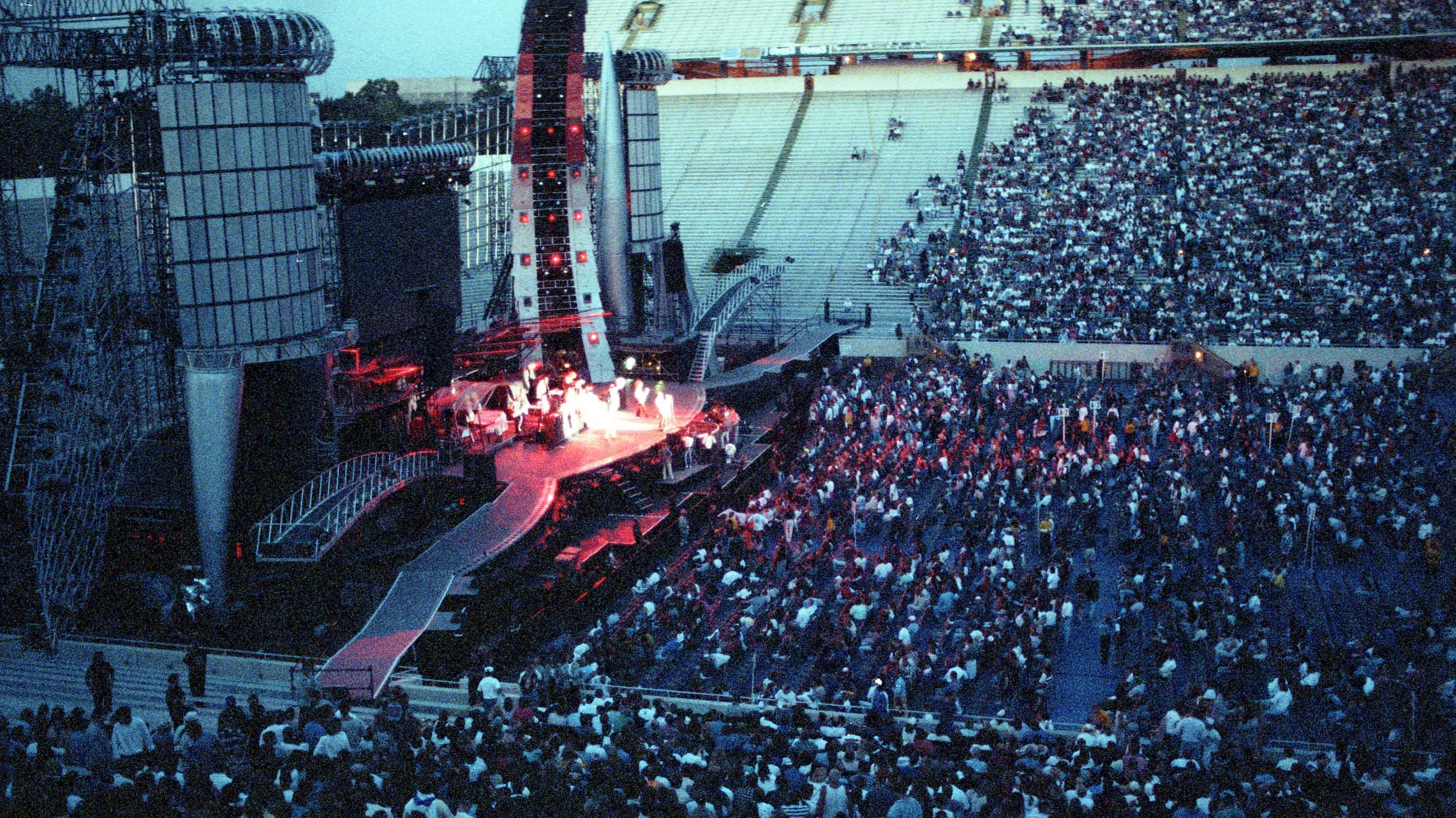 Rolling Stones concert stage at Spartan Stadium
