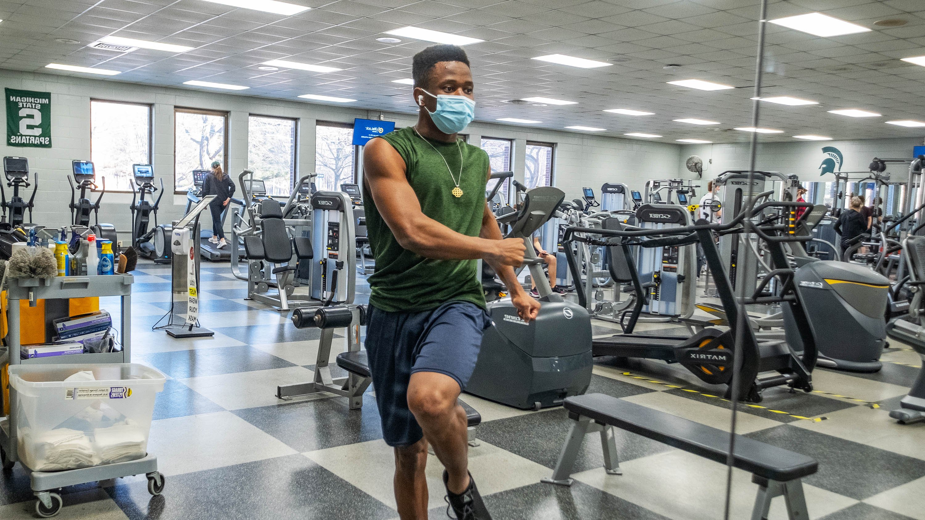 Jonathan Paul, sophomore in the engineering college, working out in IM-East.
