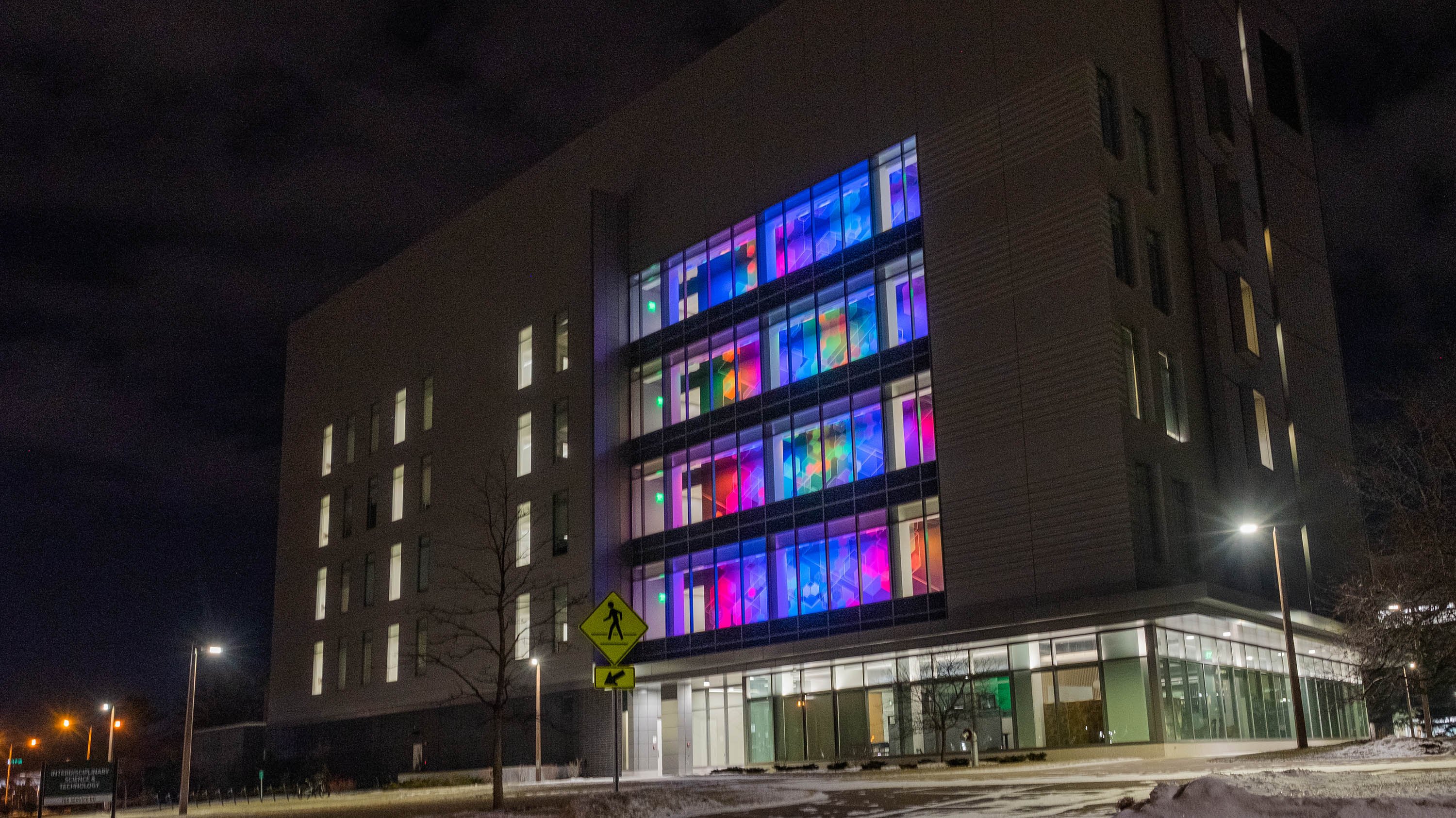 Interdisciplinary Science and Technology Building at night