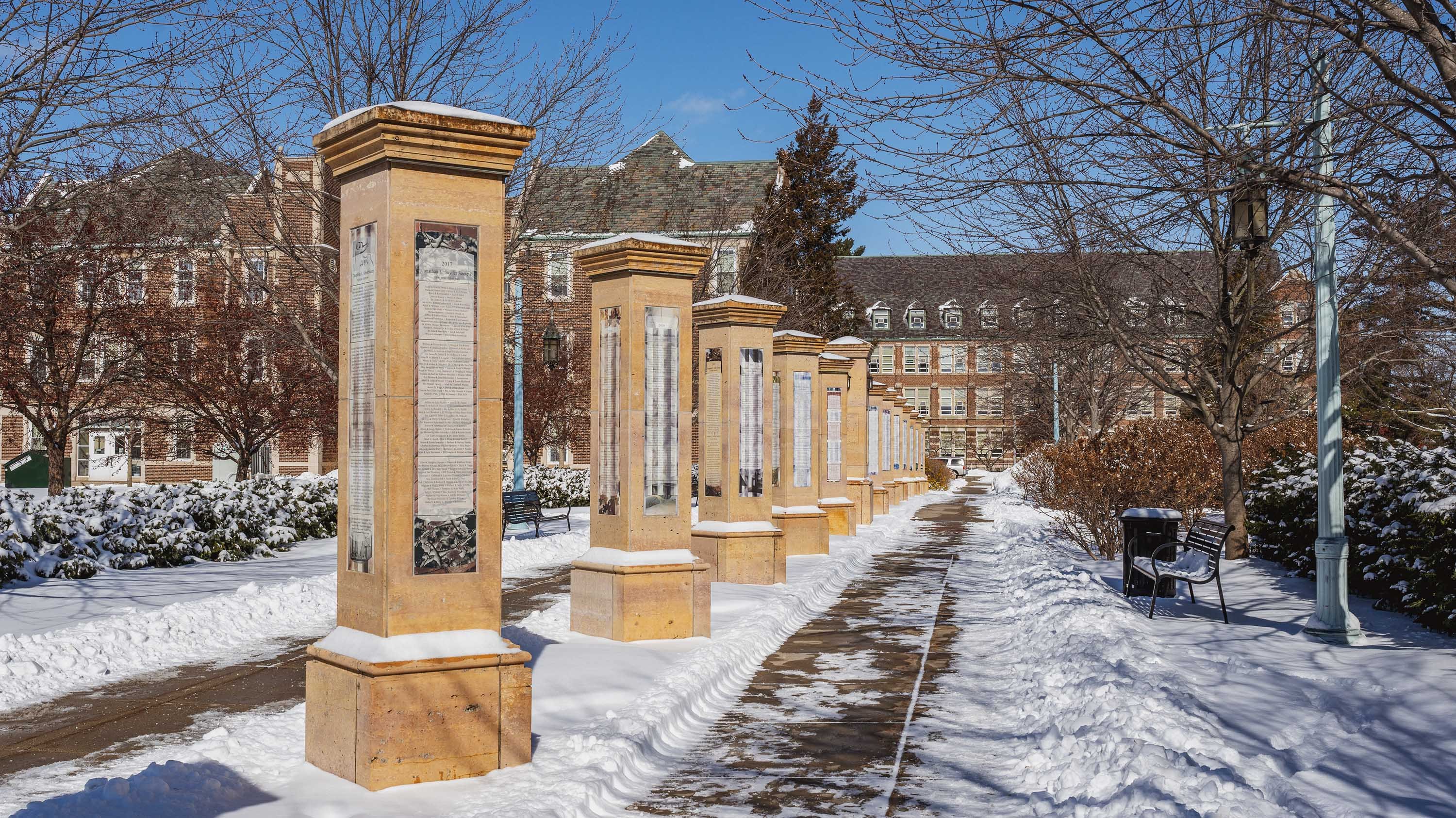 Benefactor's Plaza in winter