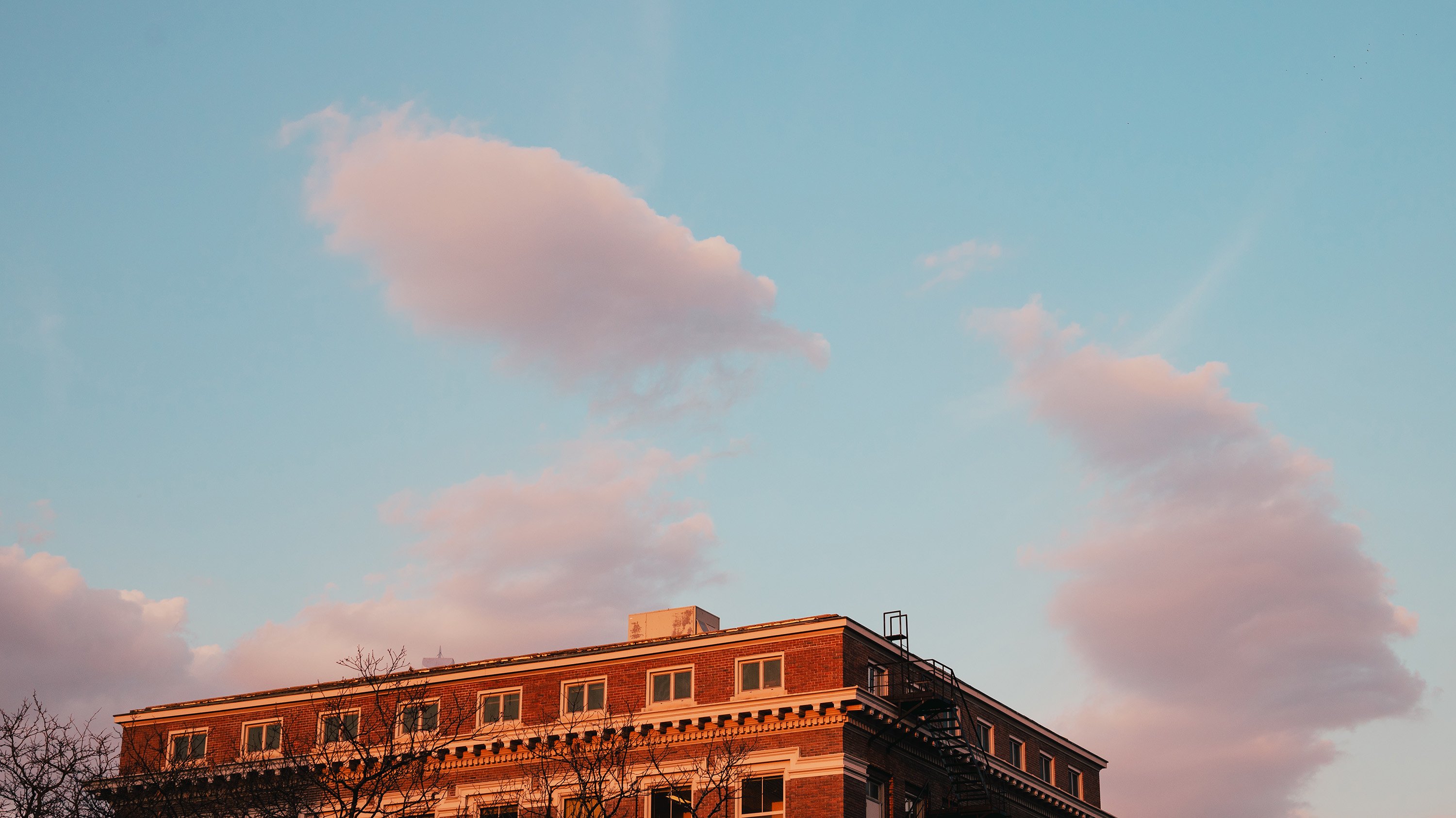 Clouds in sky above Olds Hall
