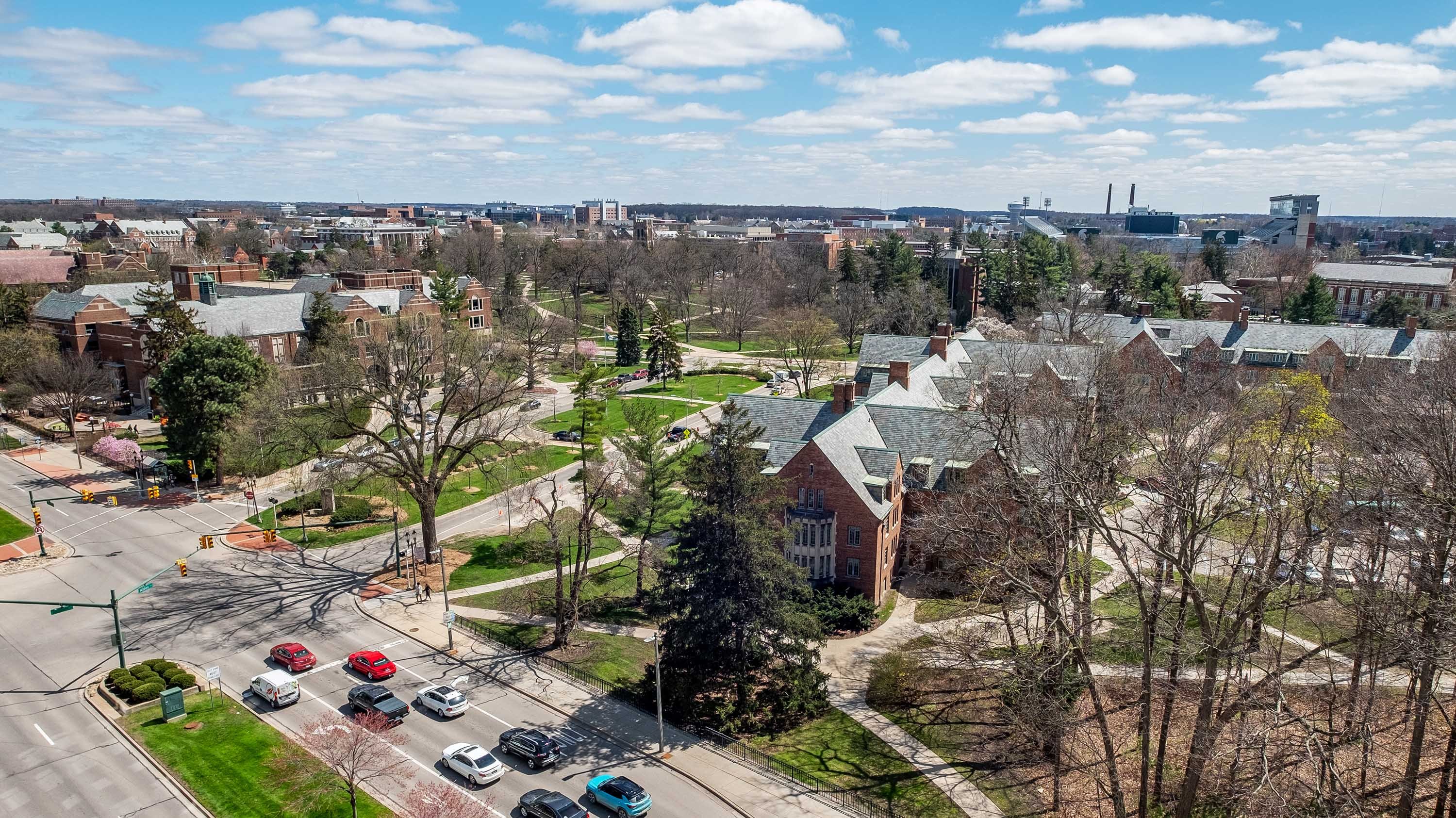 View of campus from Graduate Hotel roof terrace