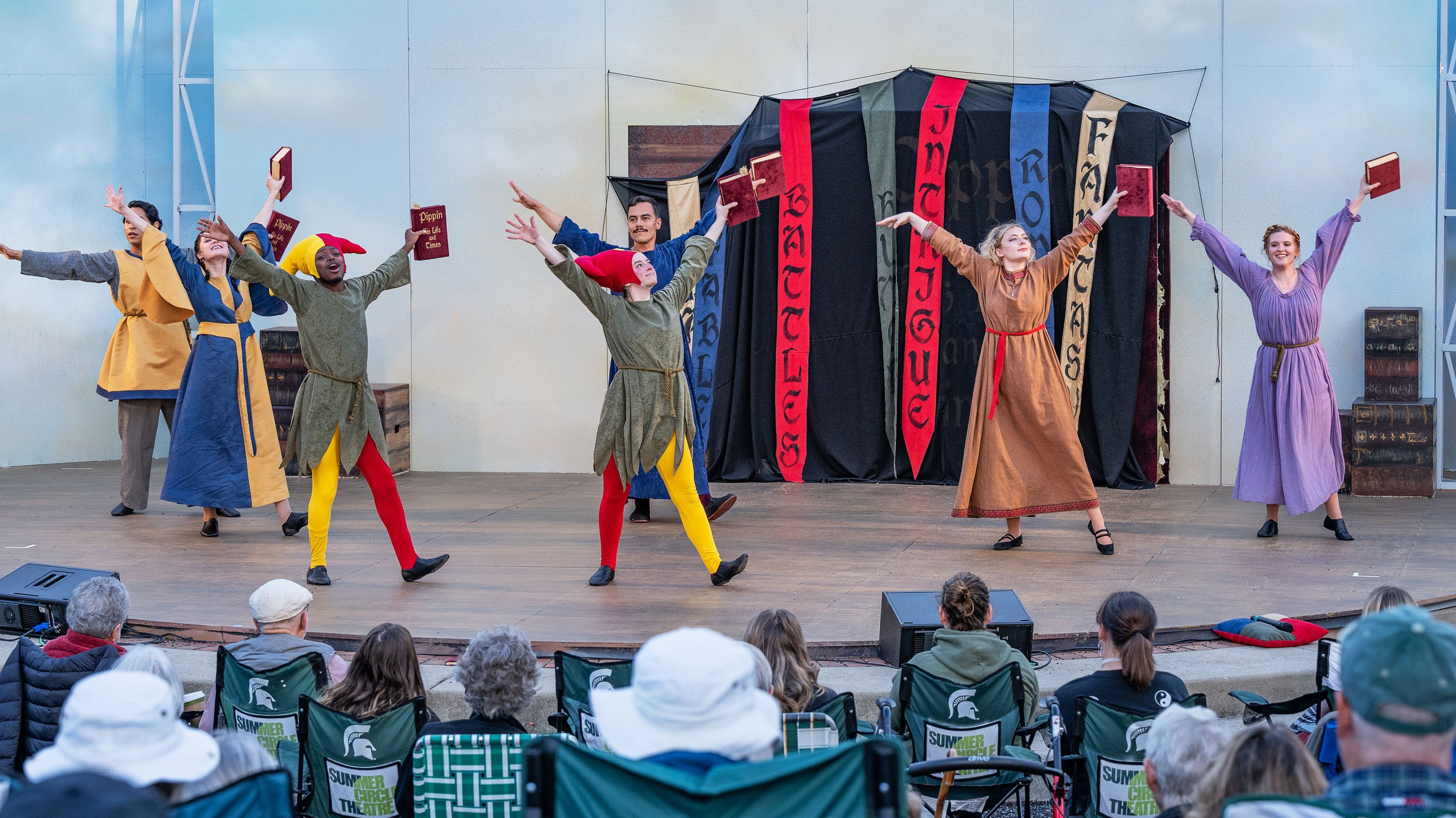 Performers in 'Pippin' in Summer Circle theatre