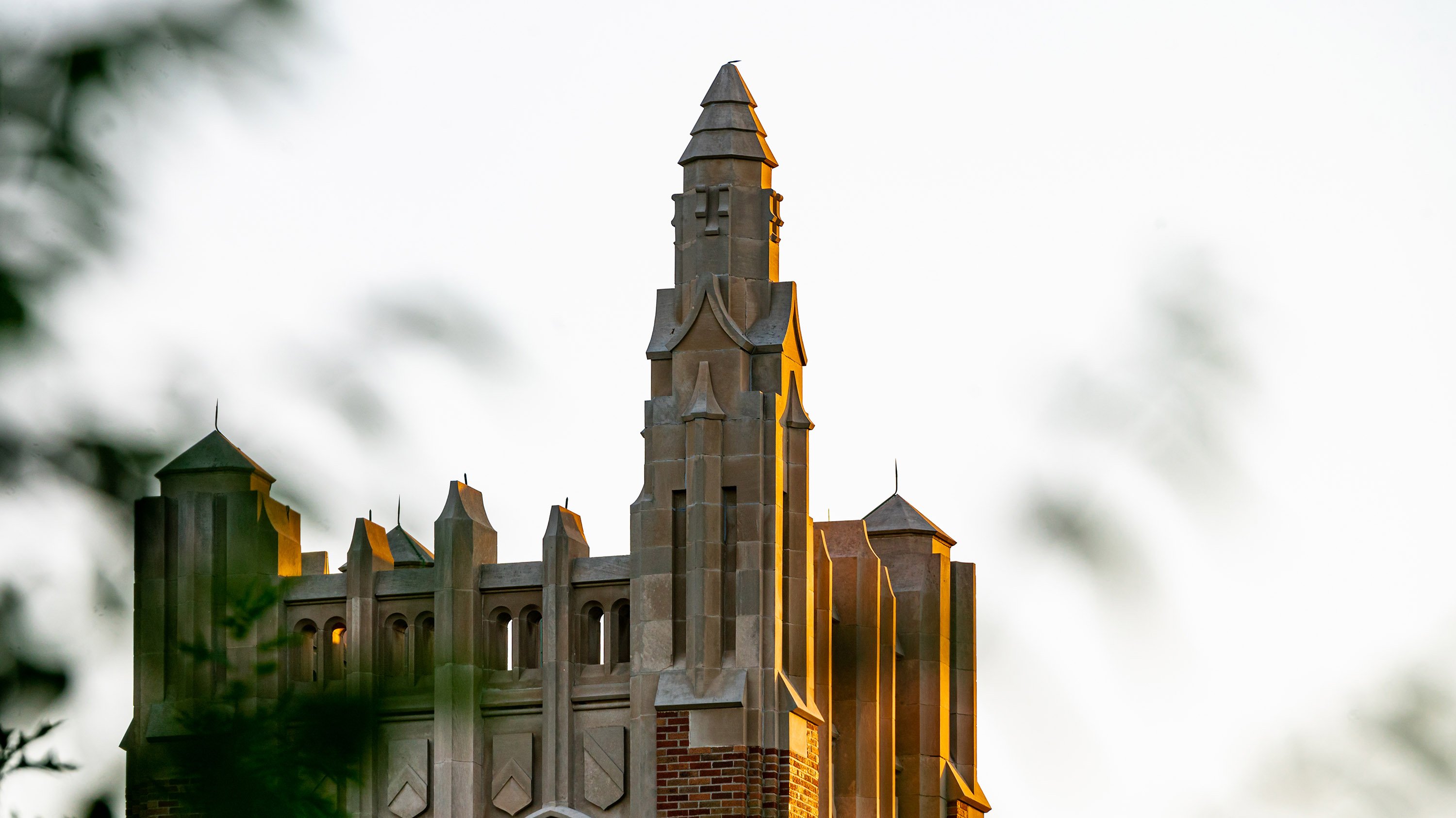Top of Beaumont Tower, showing the tallest spire