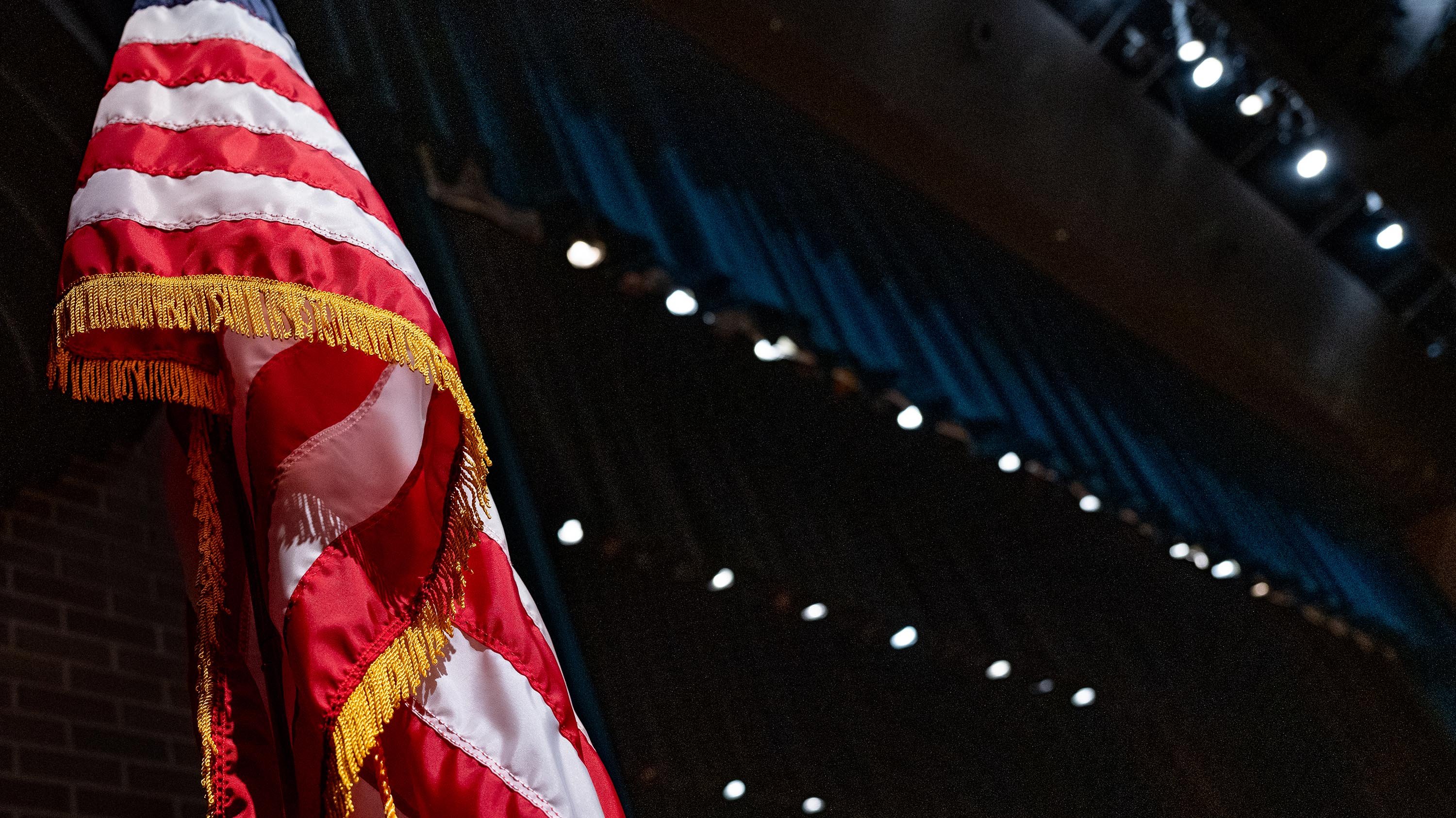 American flag in Wharton Center