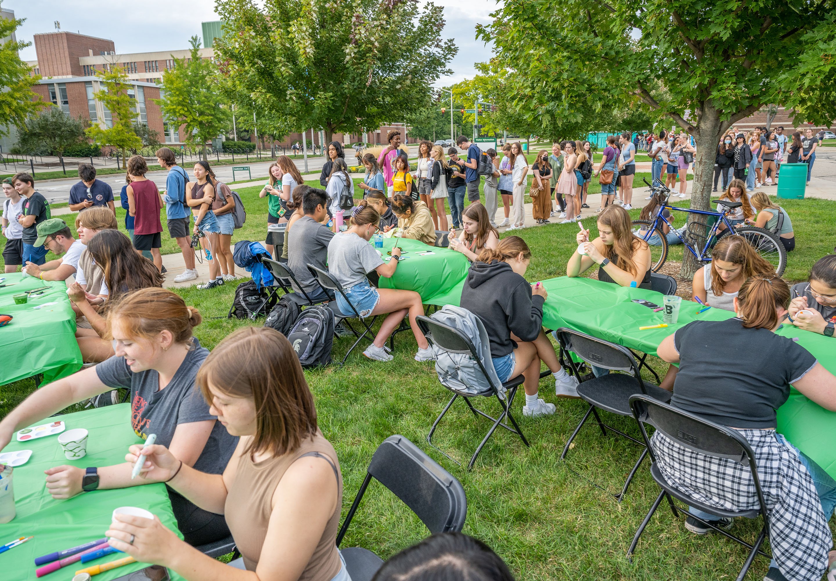 University Activities Board and the MSU Conservation Club gave students the opportunity to express their creativity while planting something new during the 'Paint it, Plant it? event at the MSU Rock
