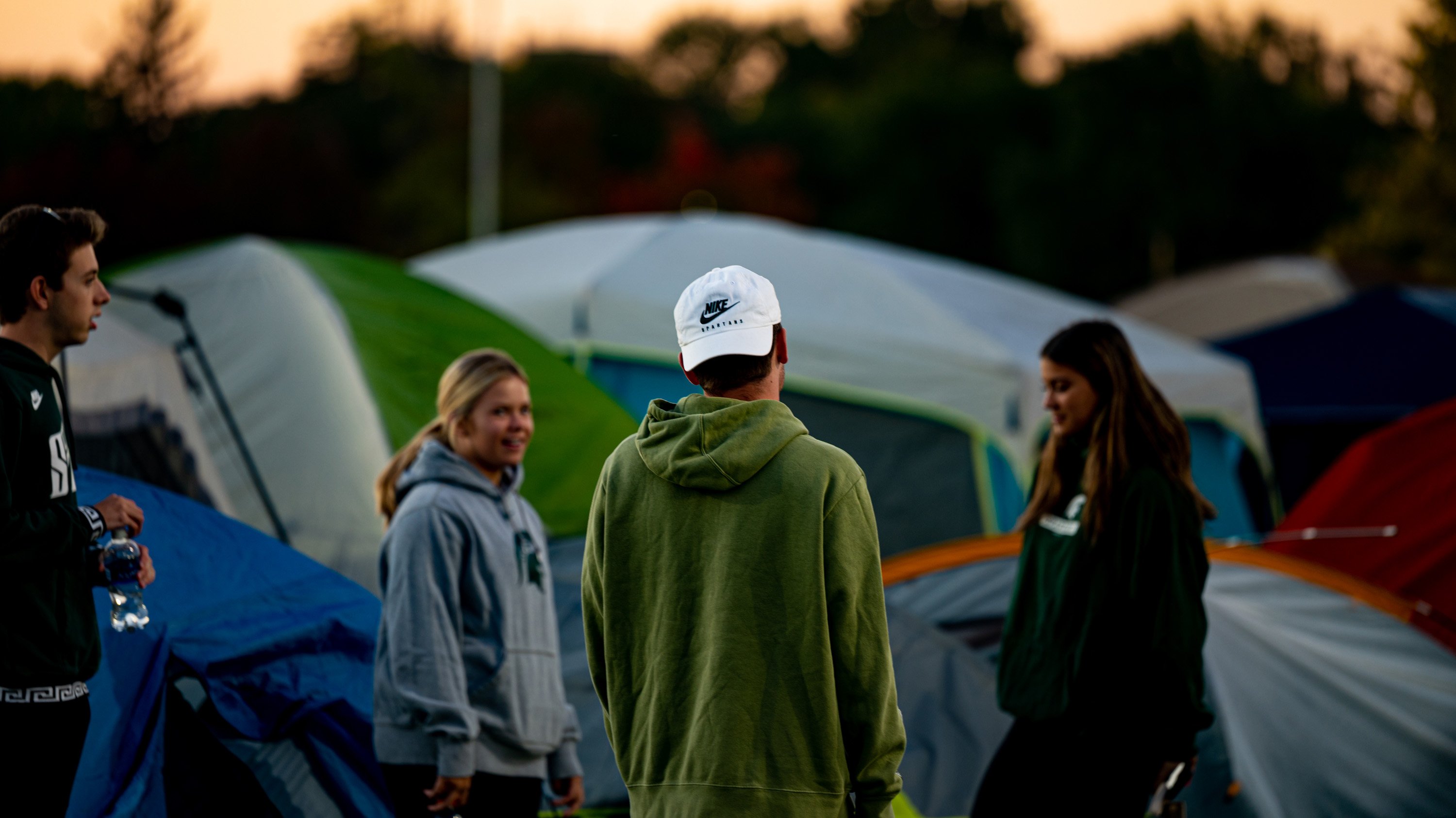 Students at Izzone campout