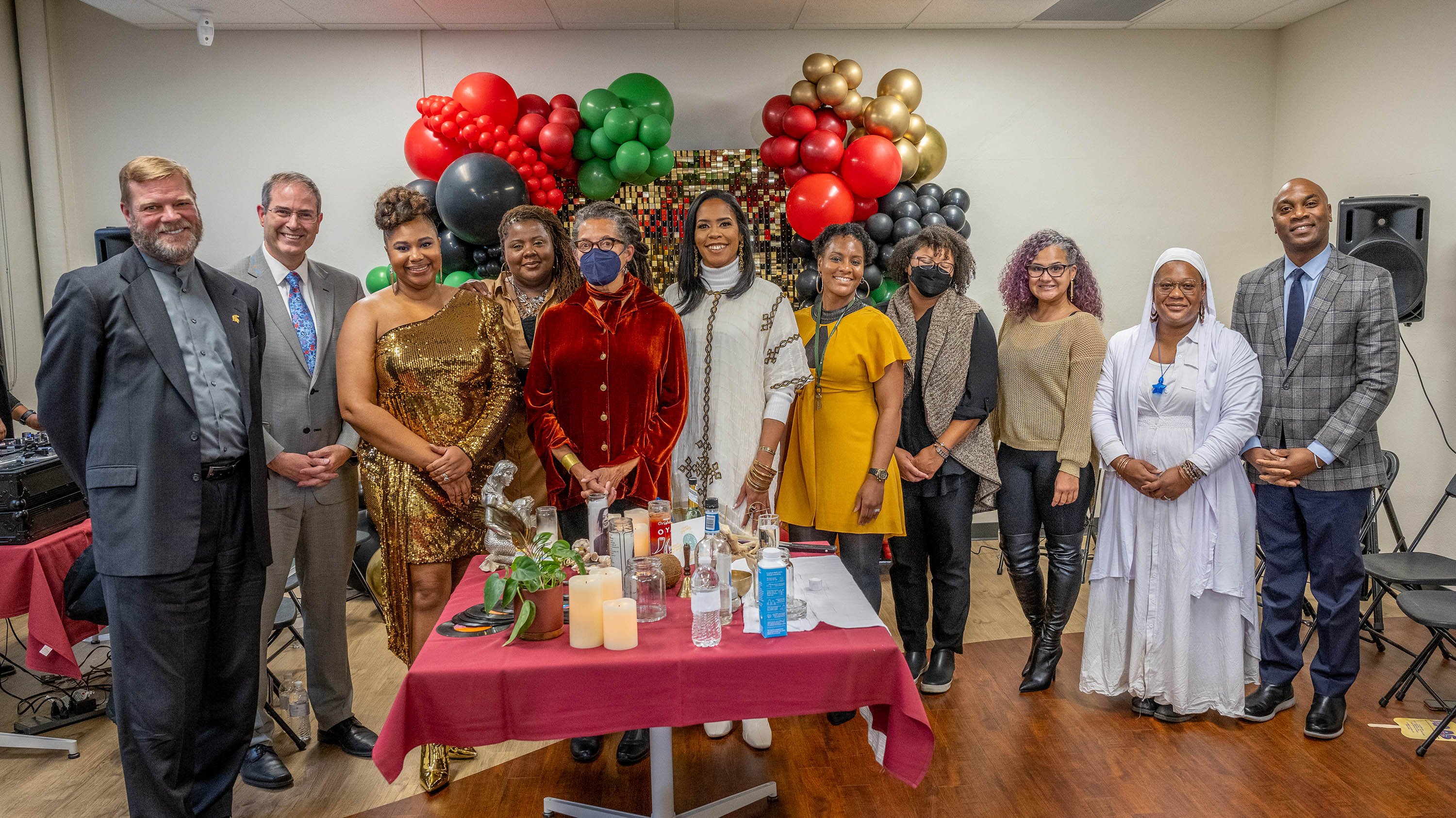 Members of the Department of African American and African studies at opening reception