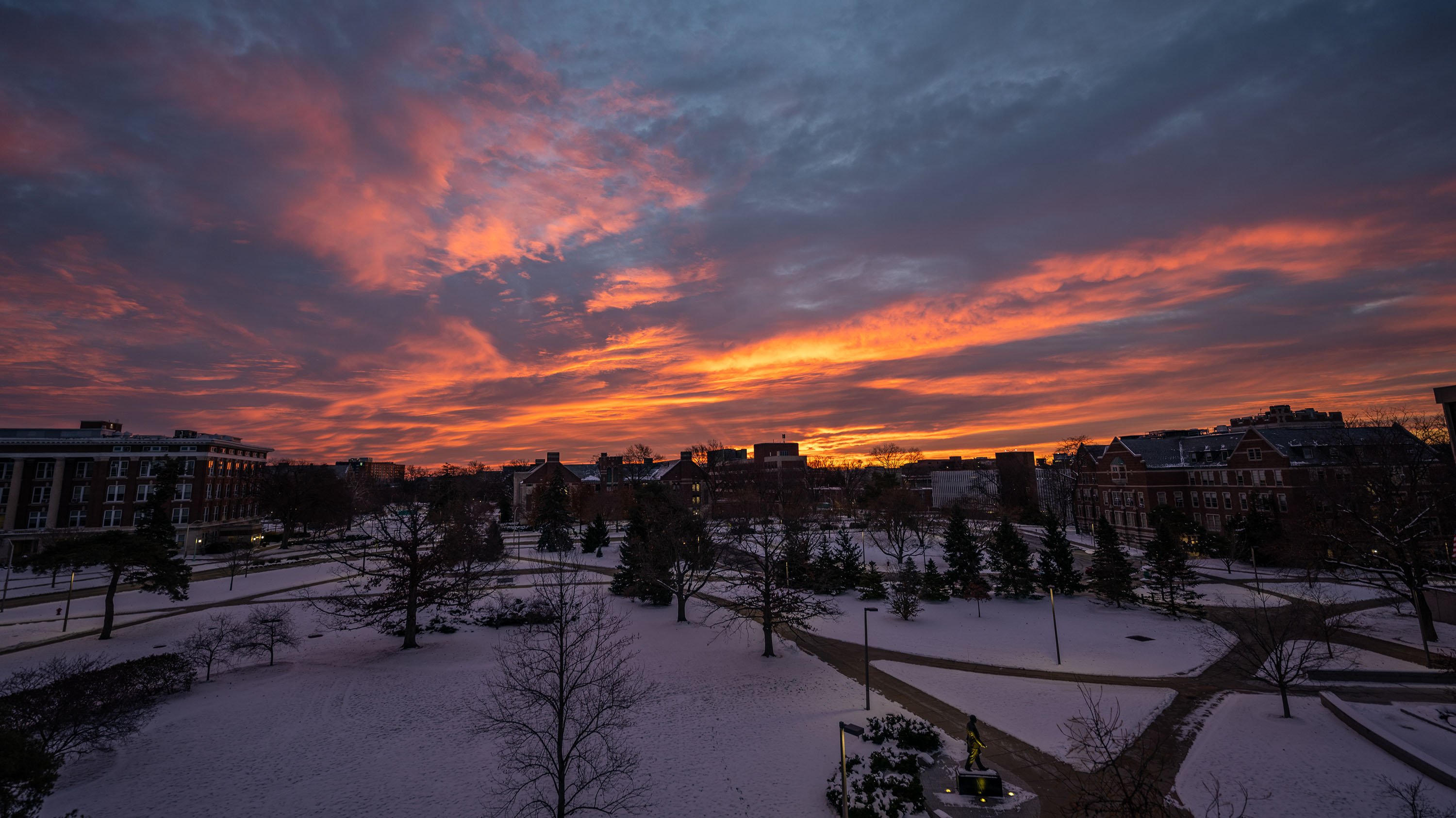 Campus at sunset