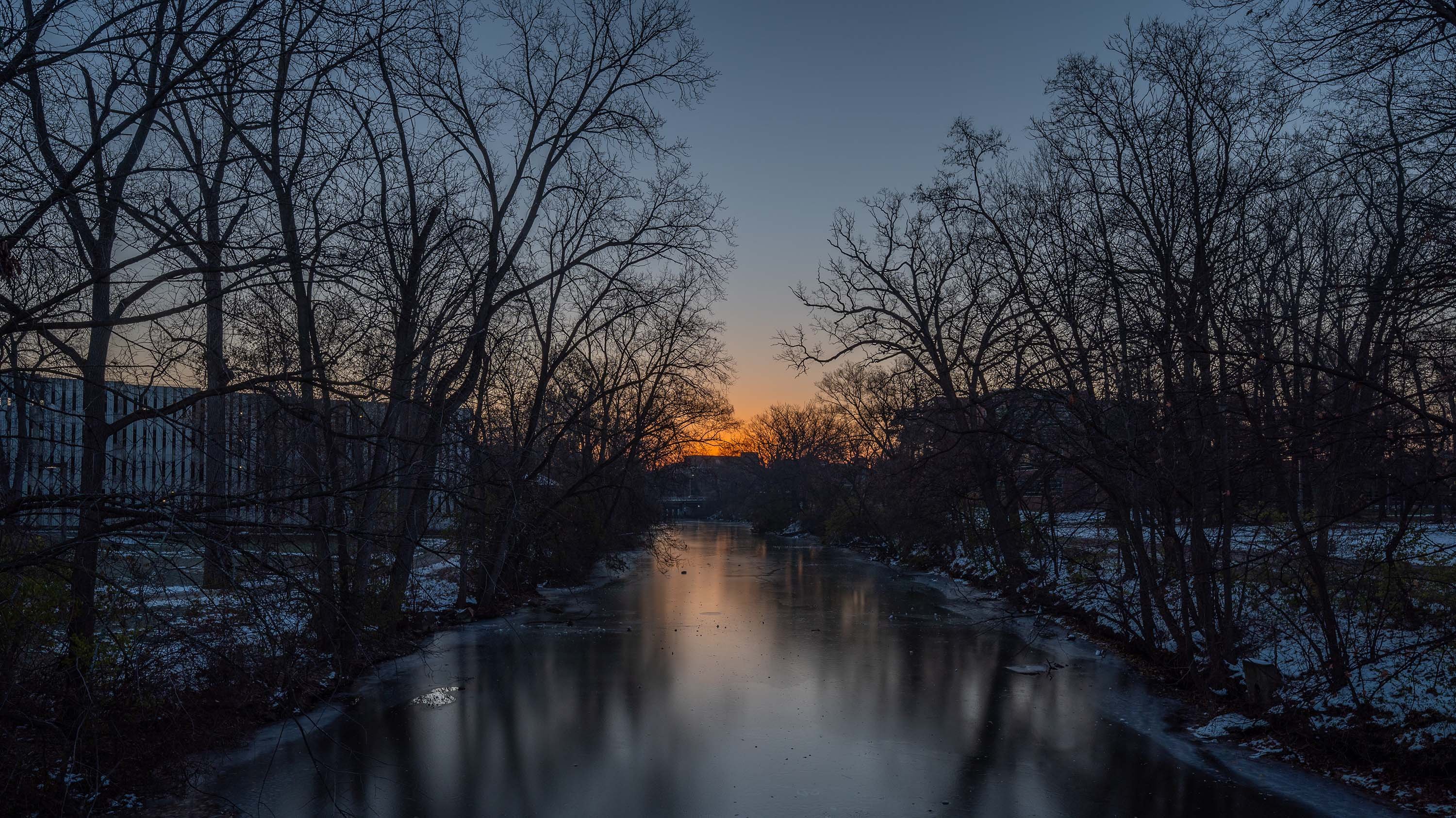 Red Cedar river at sunset