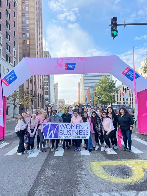 WBSA members raised funds and participated in the annual American Cancer Society Breast Cancer Walk in Lansing